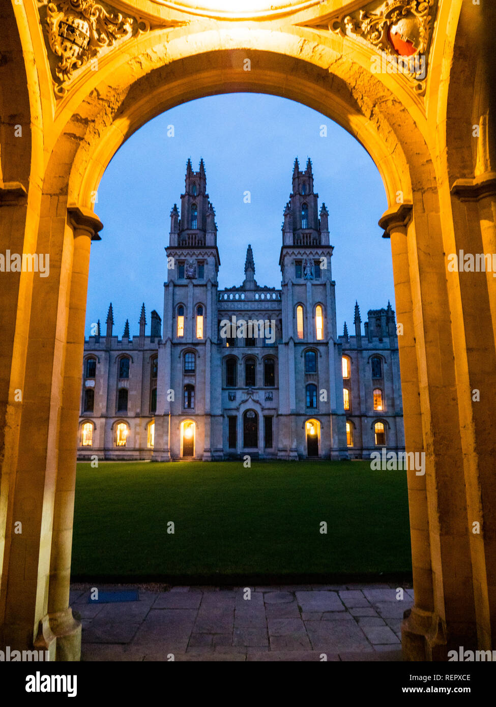 All Souls College, Oxford University, Oxford, Oxfordshire, England, UK, GB. Stock Photo