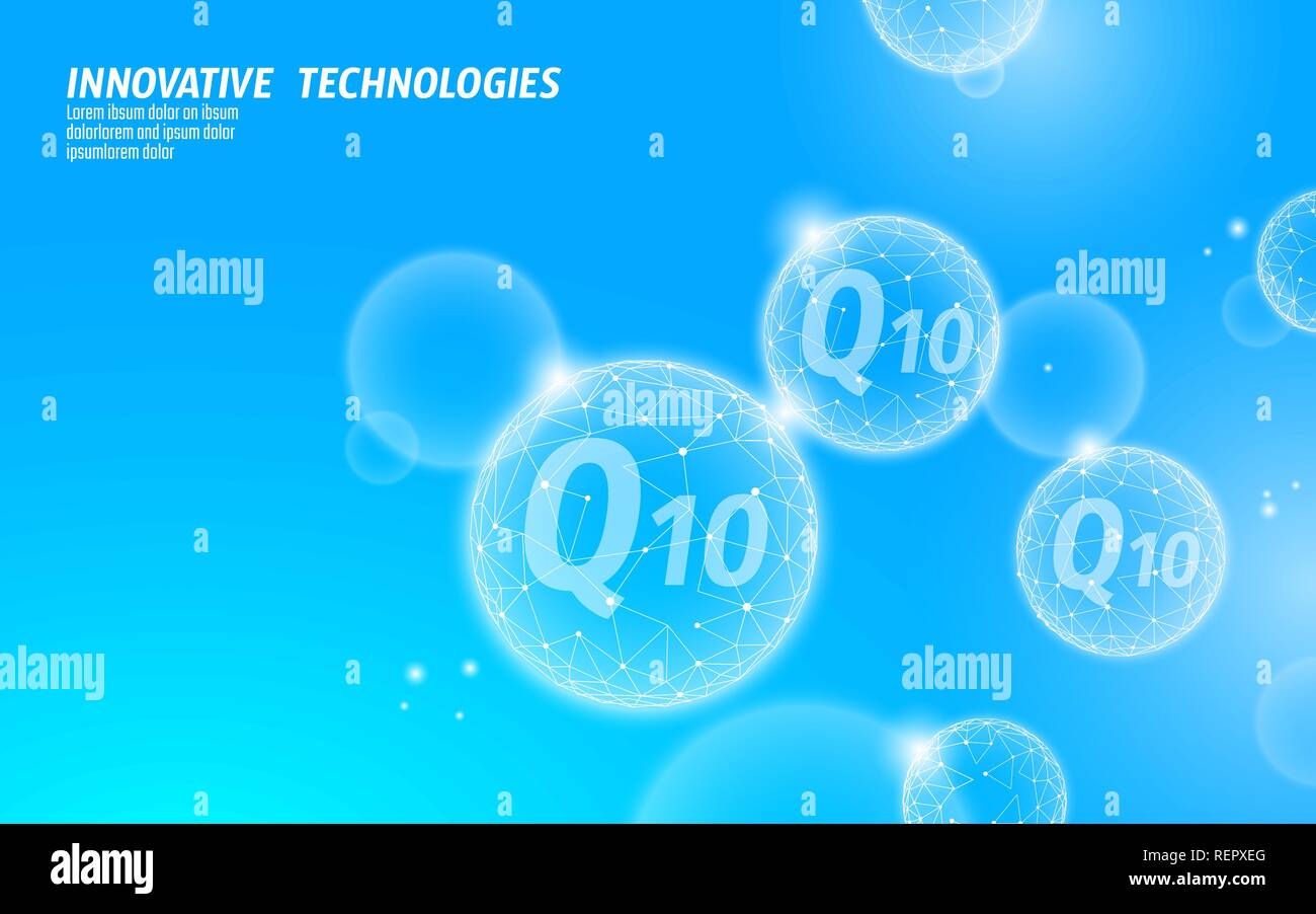 Vitamin Q10 Low Poly Sphere Light Blue Sunny Sky Health