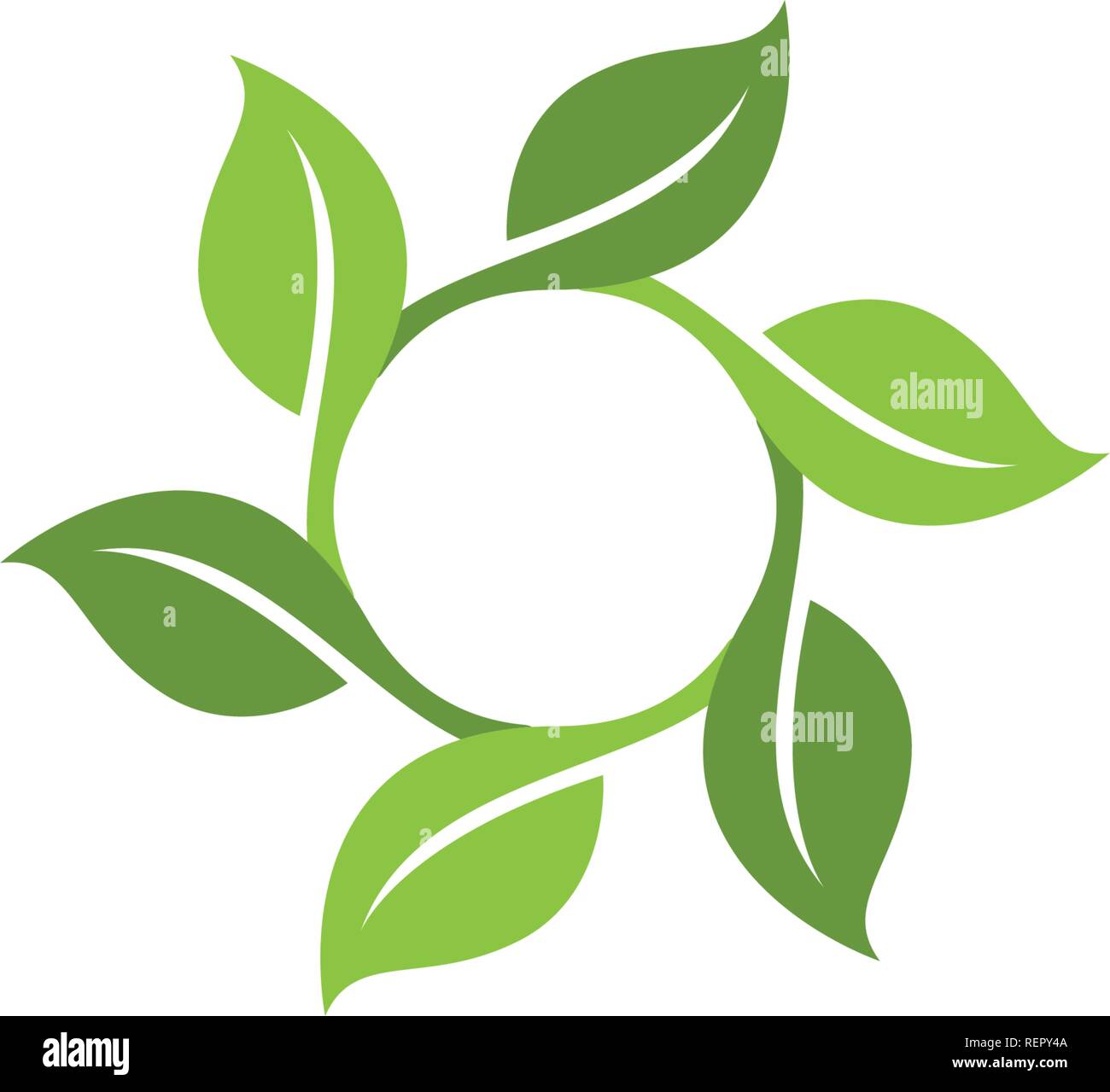 leaf green nature logo and symbol template Vector Stock Vector Image ...