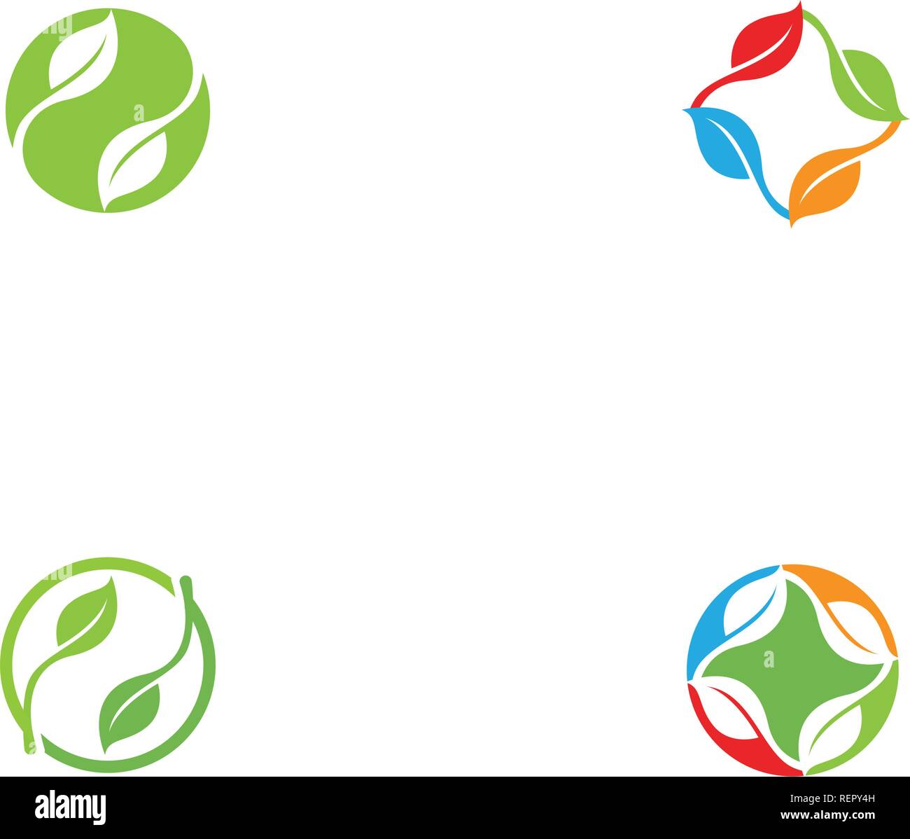 leaf green nature logo and symbol template Vector Stock Vector Image ...