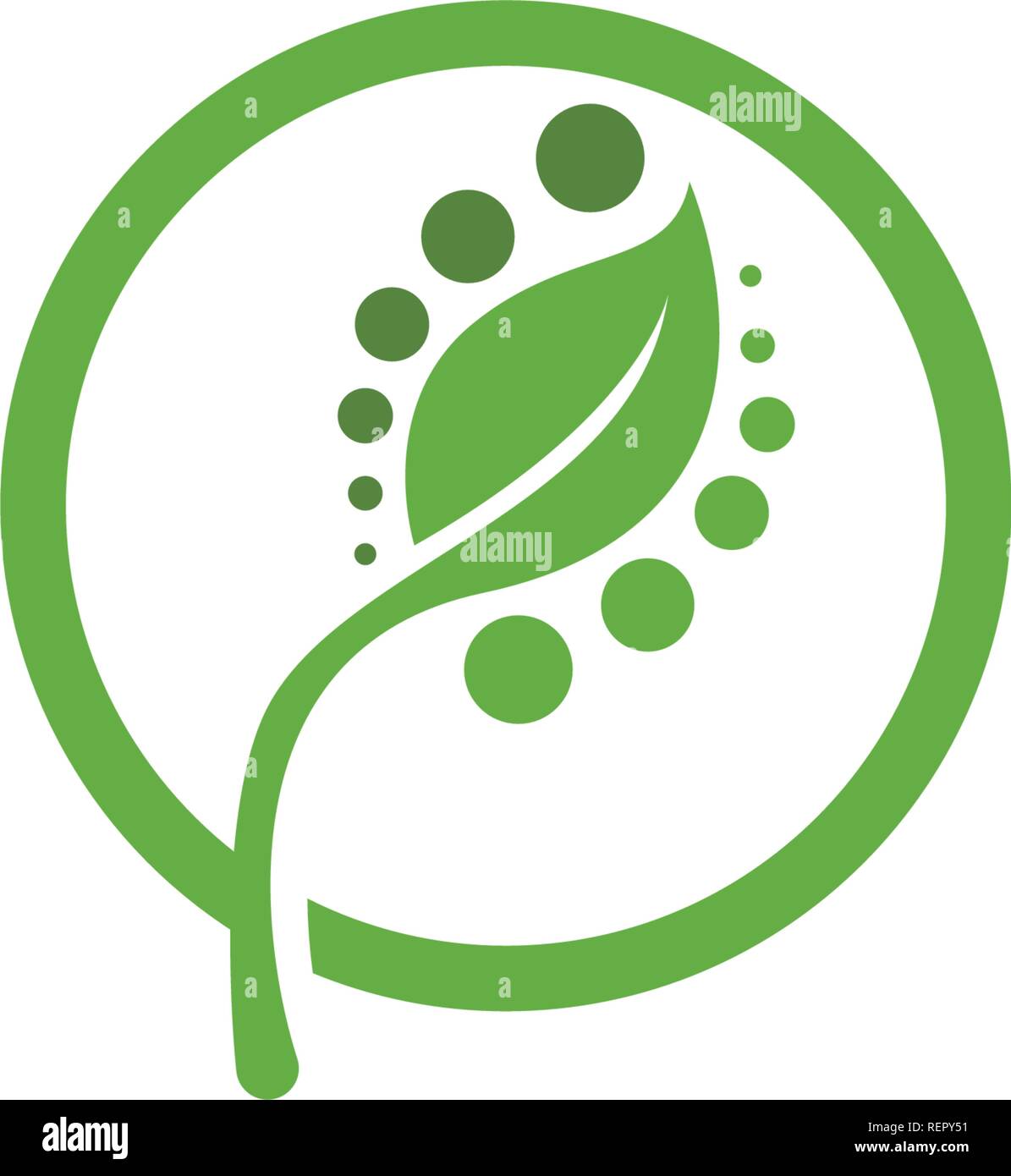 leaf green nature logo and symbol template Vector Stock Vector Image ...