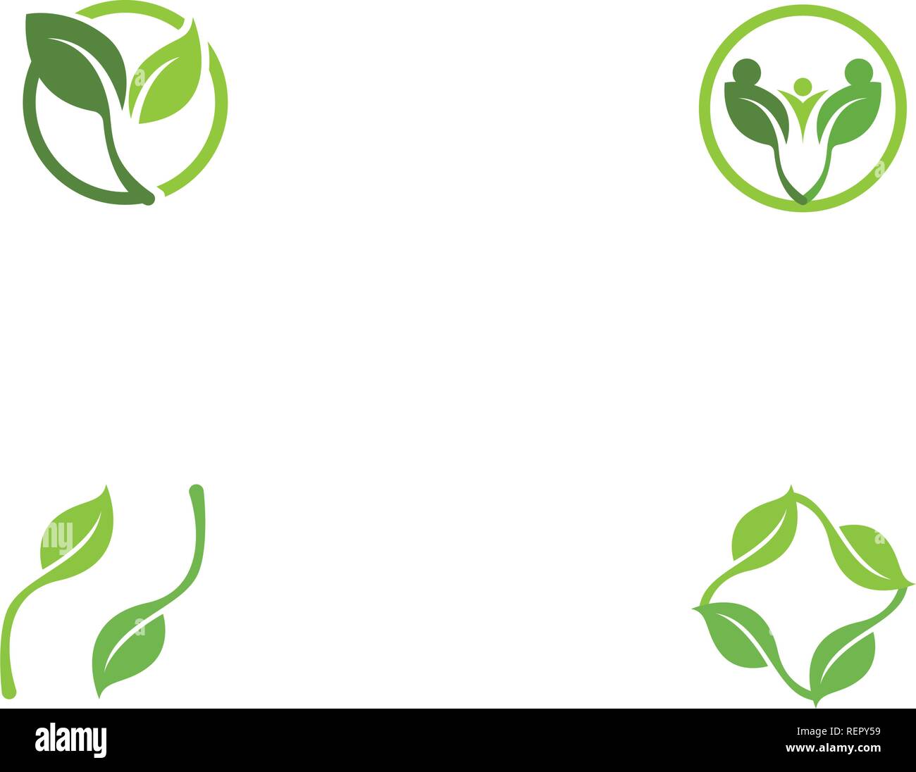 leaf green nature logo and symbol template Vector Stock Vector Image ...