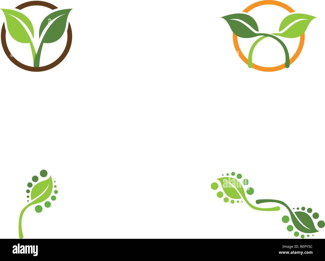 leaf green nature logo and symbol template Vector Stock Vector Image ...