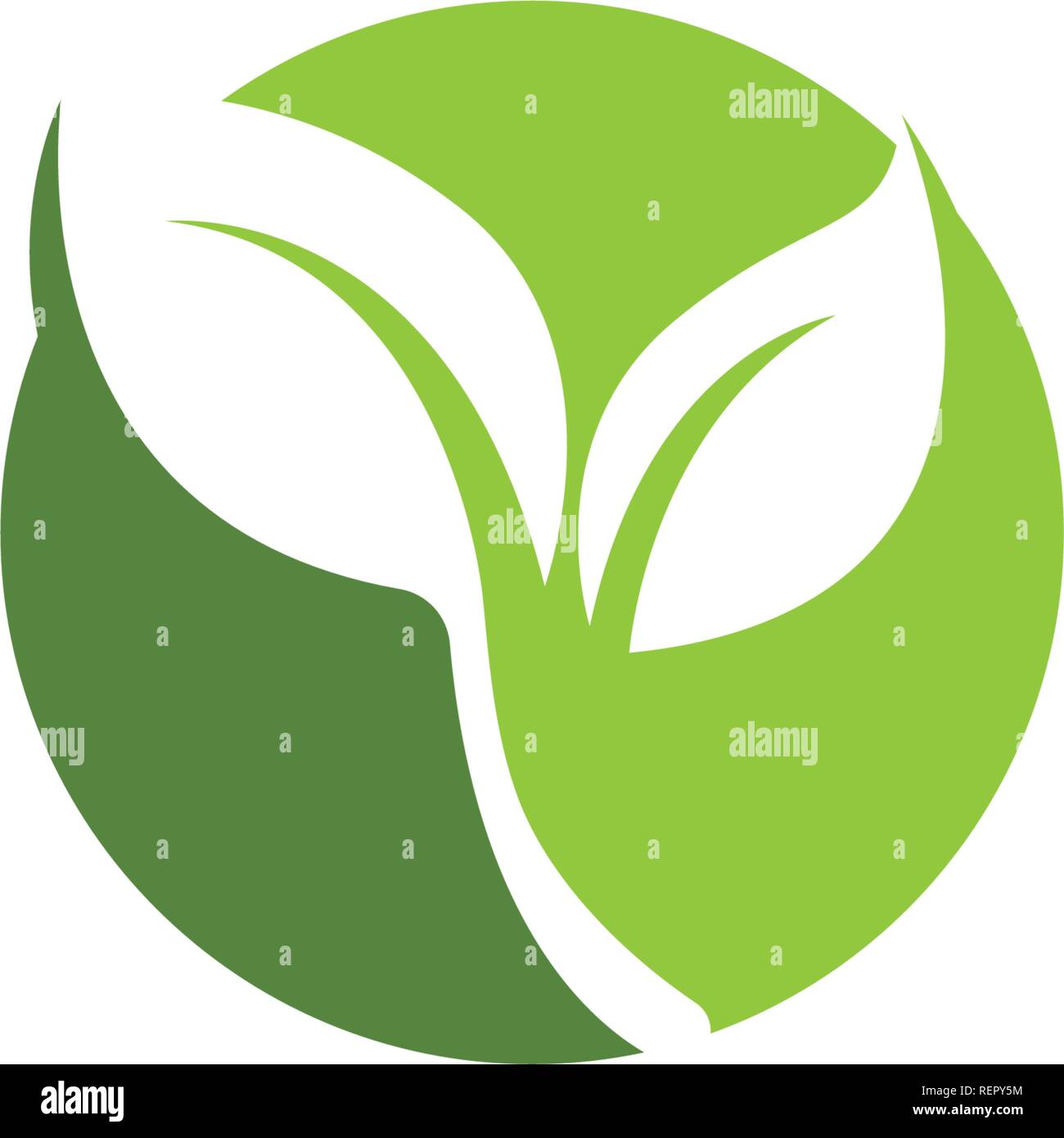 leaf green nature logo and symbol template Vector Stock Vector Image ...