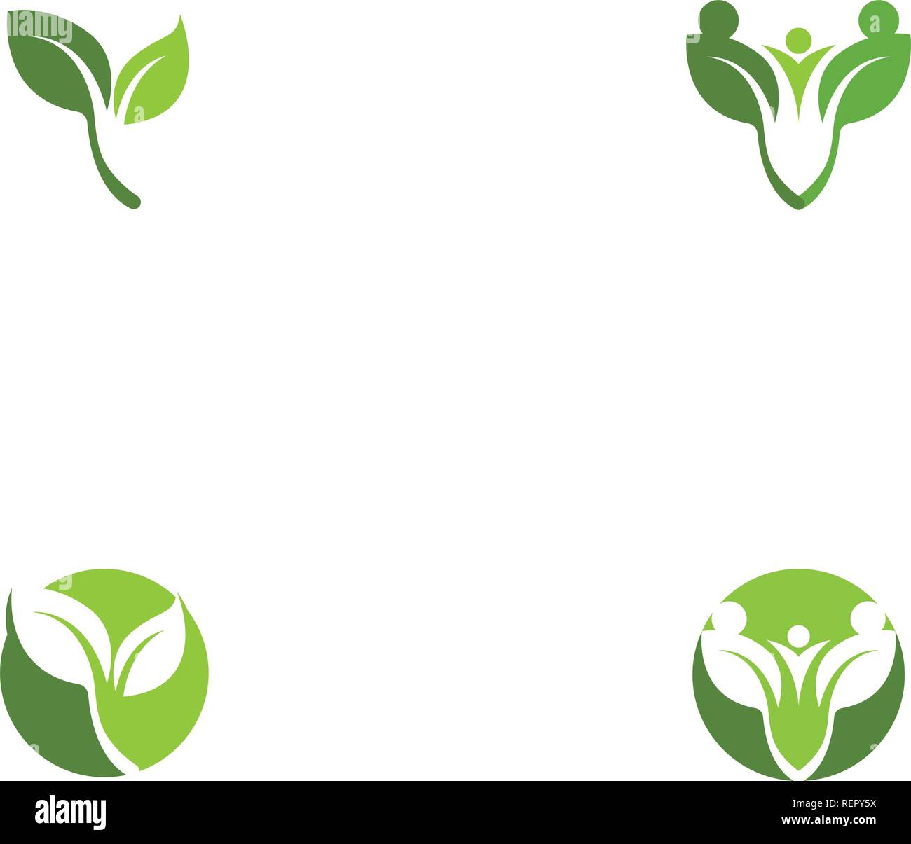 leaf green nature logo and symbol template Vector Stock Vector Image ...