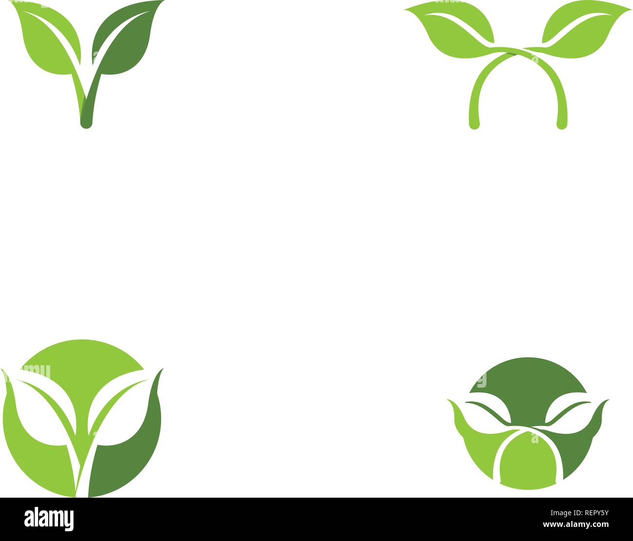leaf green nature logo and symbol template Vector Stock Vector Image ...
