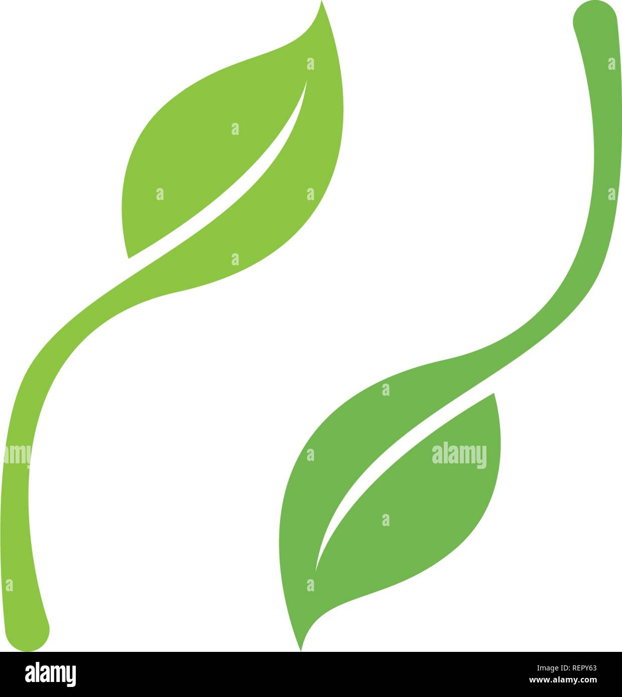 leaf green nature logo and symbol template Vector Stock Vector Image ...