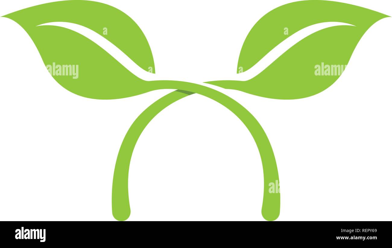 leaf green nature logo and symbol template Vector Stock Vector Image ...
