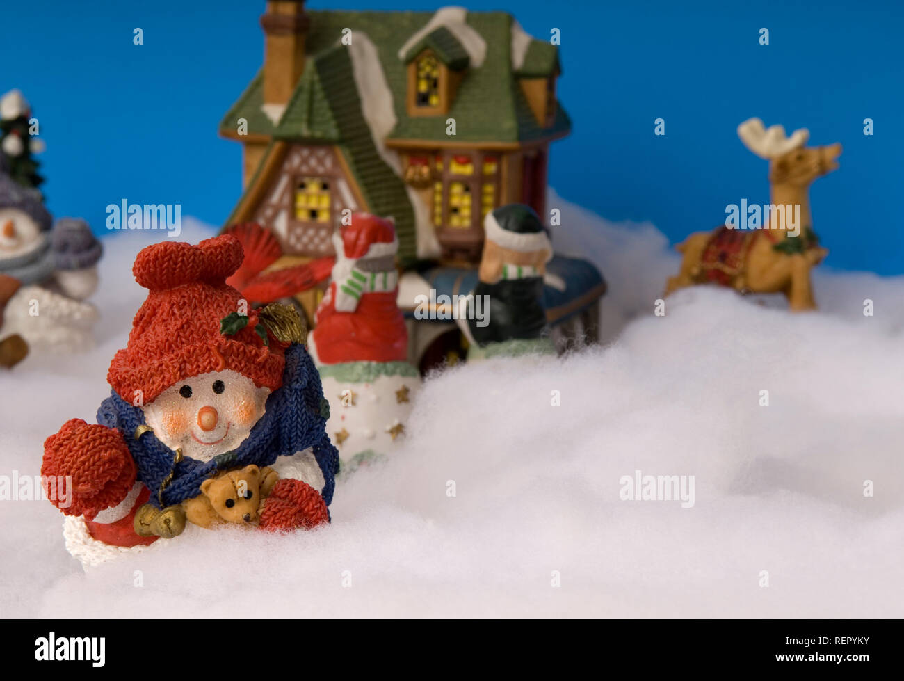 Christmas ornament display on cotton, USA Stock Photo Alamy