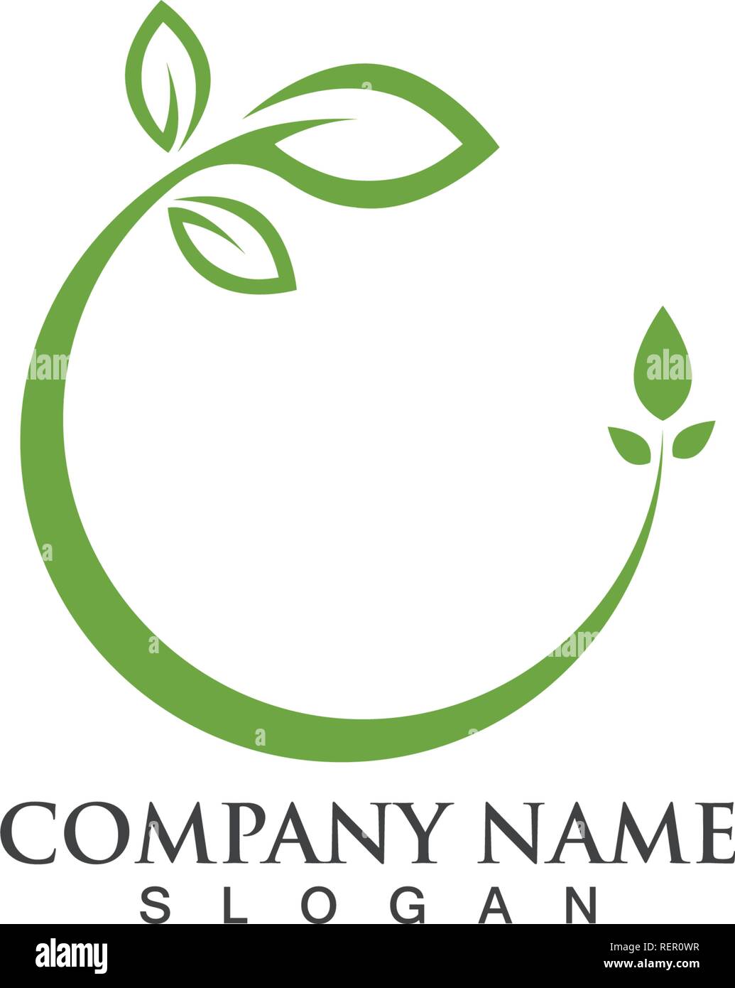 leaf green nature logo and symbol template Vector Stock Vector Image ...