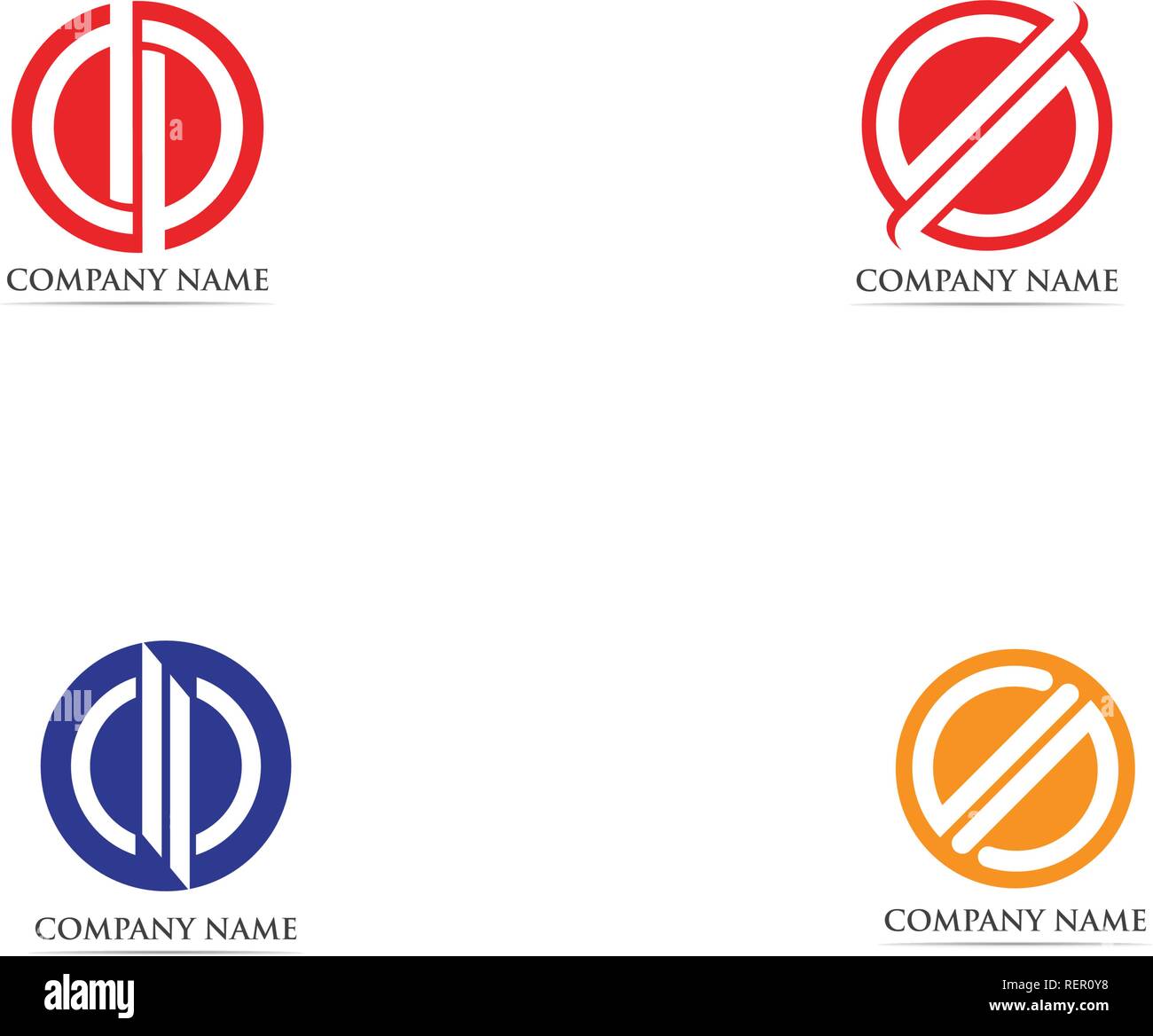 vortex circle logo and symbols template icons Stock Vector