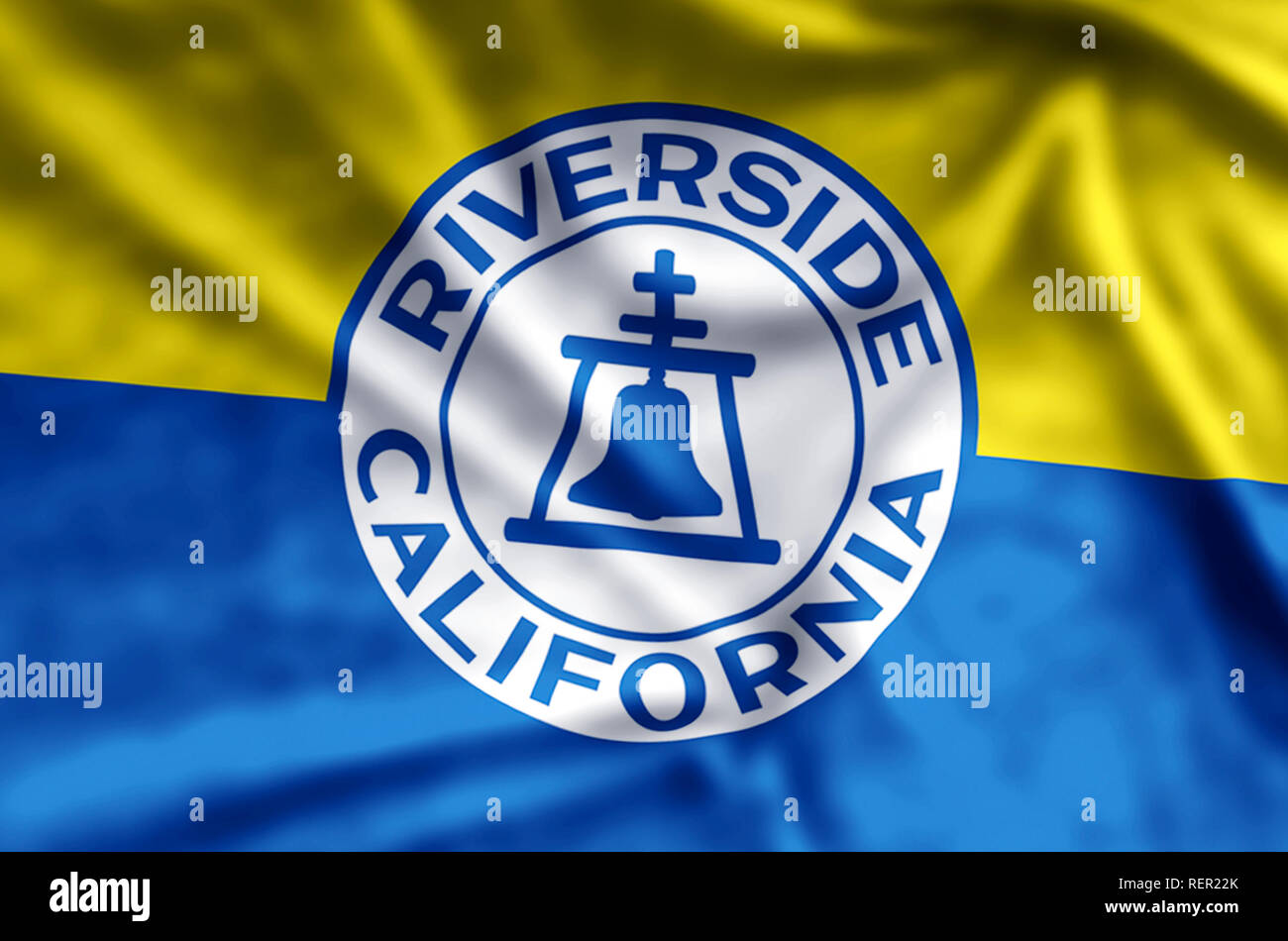 Riverside California stylish waving and closeup flag illustration ...