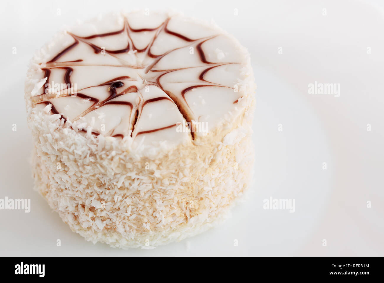 delicate dessert of coconut cream chocolate Stock Photo Alamy