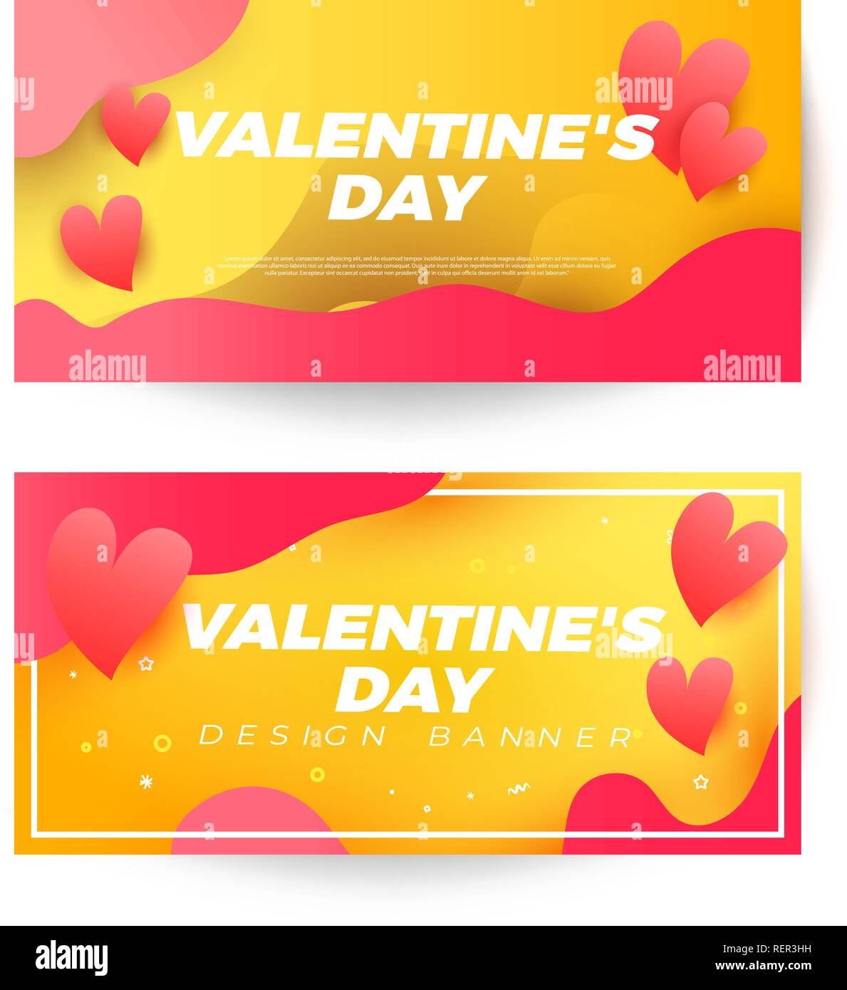 Valentines day sale banner with heart pattern. Vector illustration ...