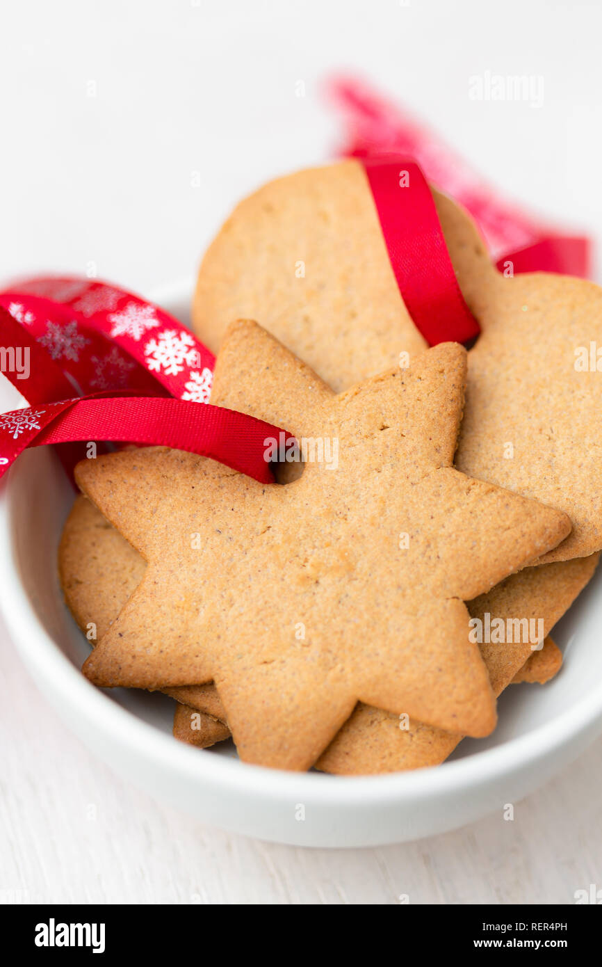 Star shaped gingerbread biscuits Stock Photo