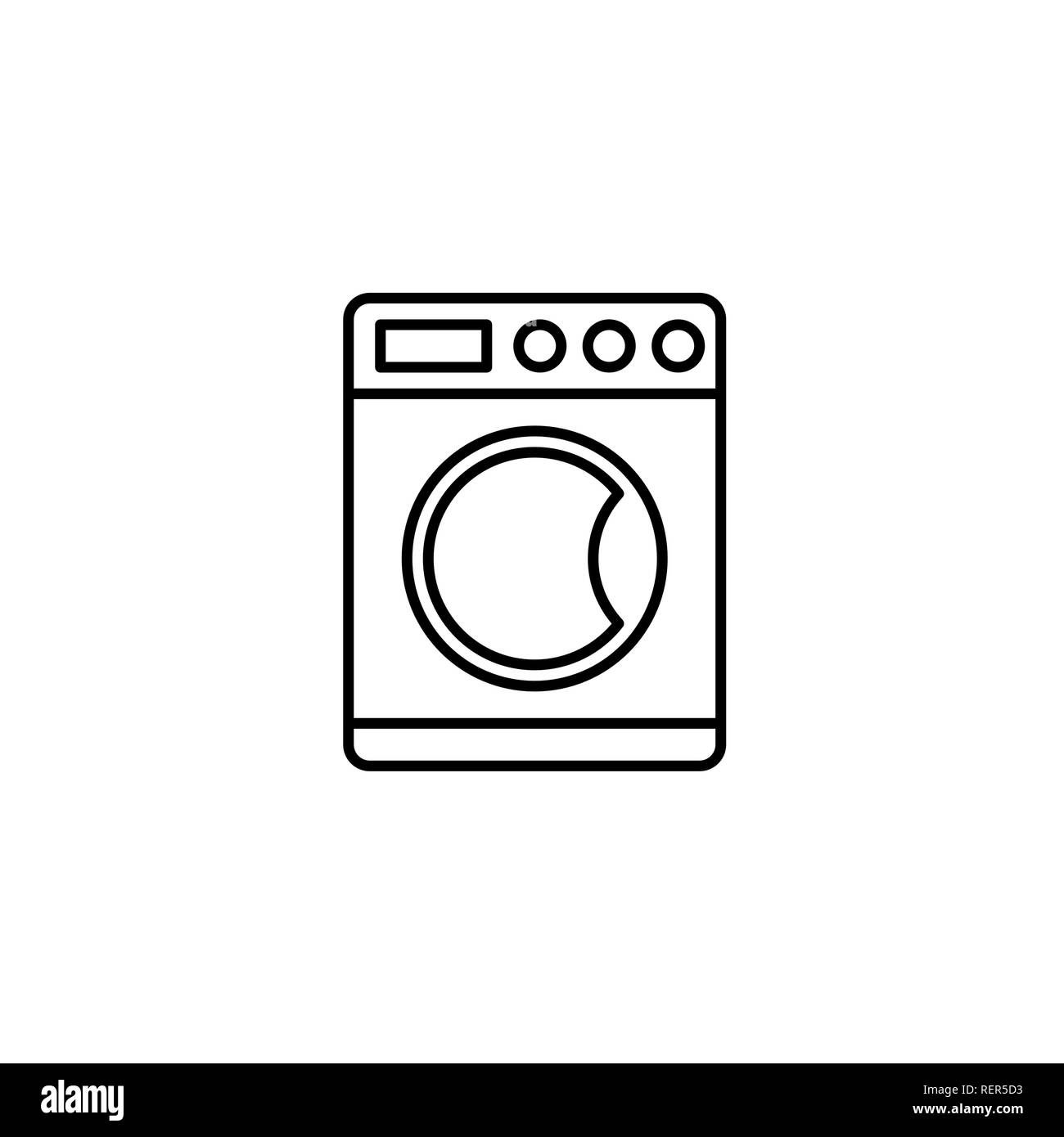 Washing Machine Related Vector Line Icon. Stock Vector