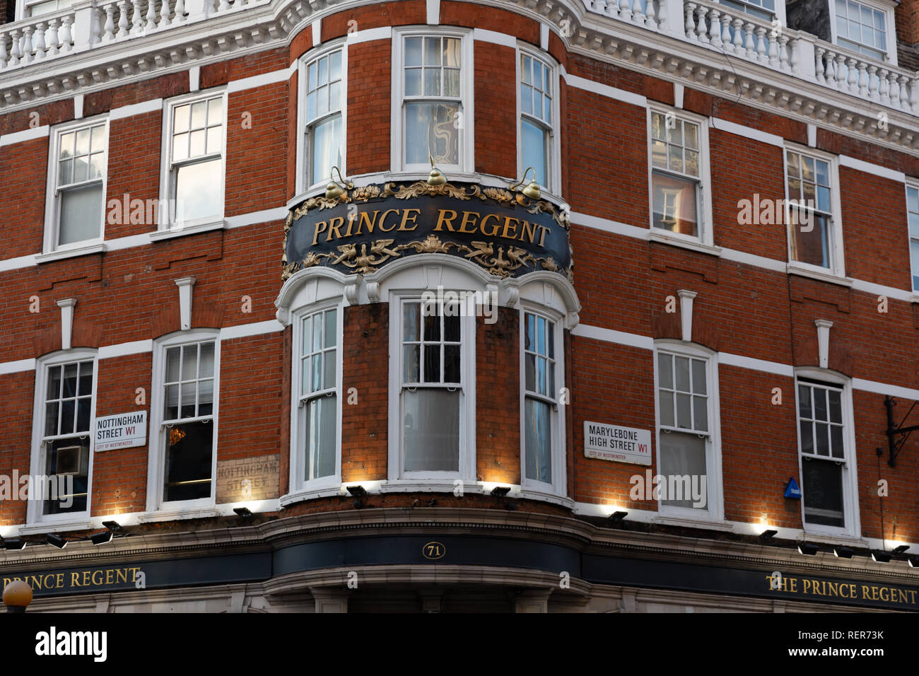 The Prince Regent, Marylebone High Street, London W1 Stock Photo