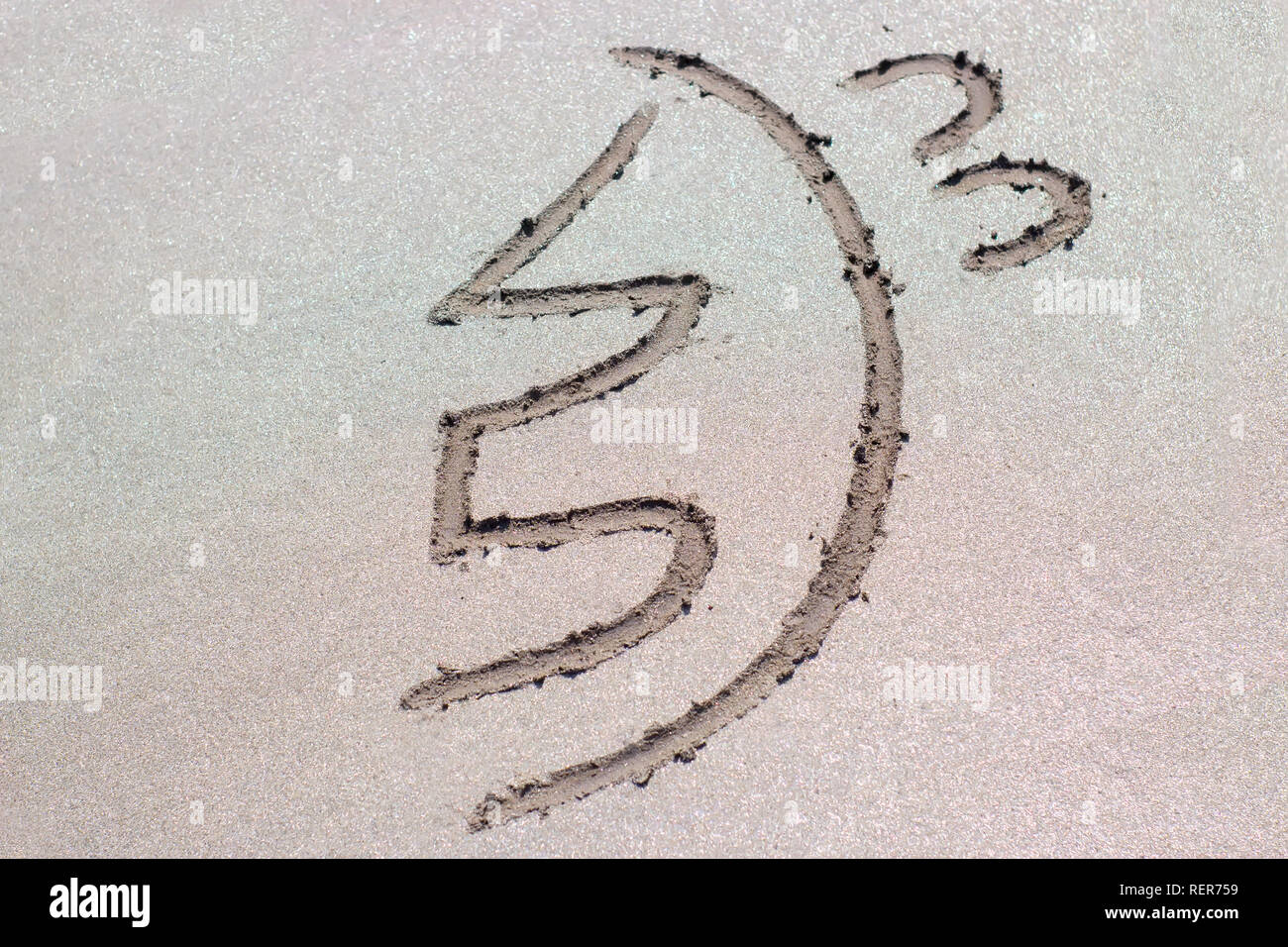 Sei he ki on a sand as a symbol of reiki energy. Stock Photo