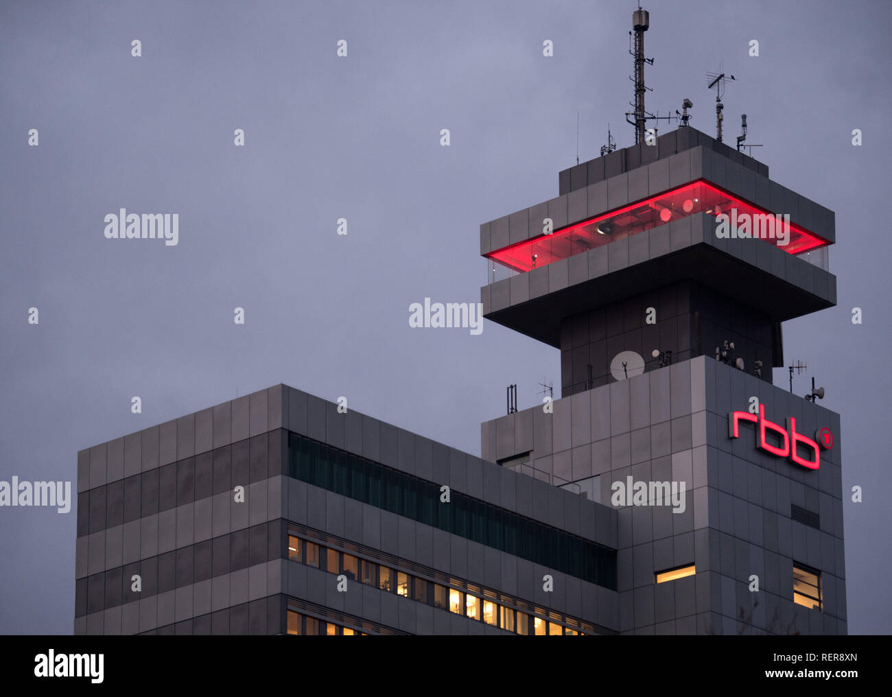 Berlin, Germany. 21st Jan, 2019. The house of the rbb (Rundfunk Berlin  Brandenburg) in the Masurenallee. Credit: Soeren  Stache/dpa-Zentralbild/ZB/dpa/Alamy Live News Stock Photo - Alamy