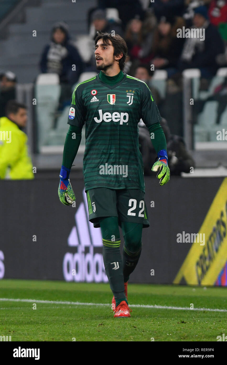 21st January 2019, Allianz Stadium, Turin, Italy; Serie A football, Juventus  versus Chievo; Mattia Perin the keeper of Juventus watches play form Stock  Photo - Alamy
