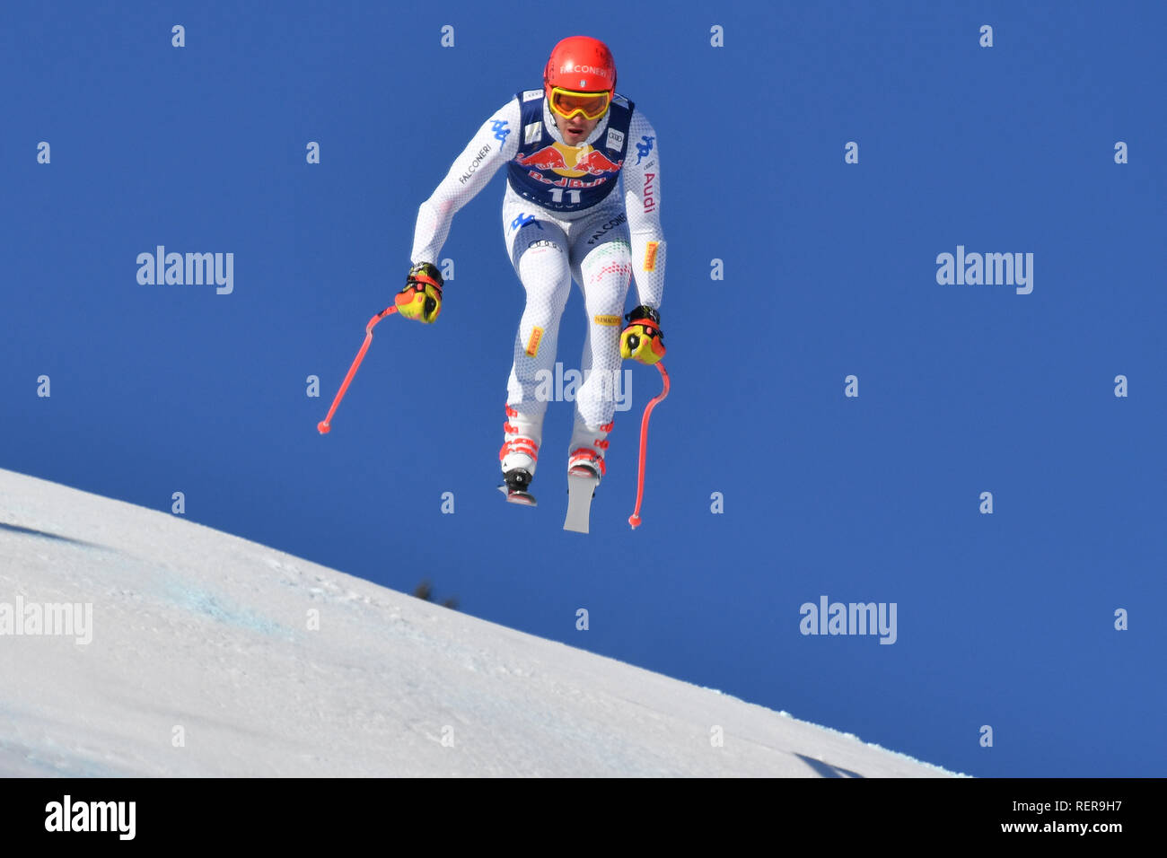 Christof INNERHOFER (ITA), action, leap. Alpine skiing, training 79th Hahnenkamm race 2019
