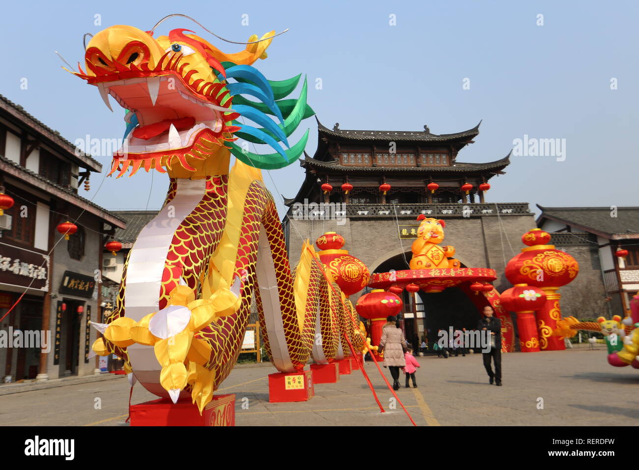 Yichang Yichang China 23rd Jan 2019 Yichang China Various Folk Events And Lanterns Can Be Seen During The Traditional Temple Fair At Longquan Ancient Town In Yichang Central Chinaa A A S Hubei Province Credit Sipa