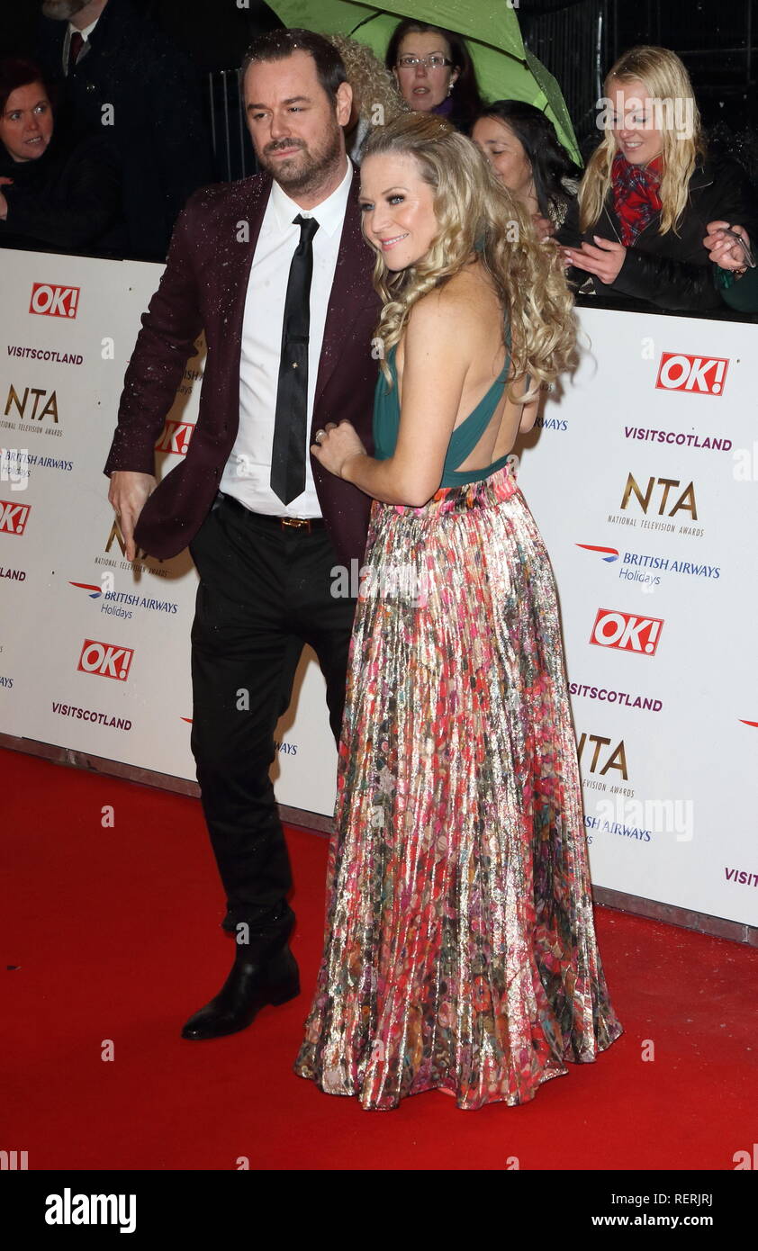 London, UK. 22nd Jan, 2019. Danny Dyer and Kellie Bright are seen on