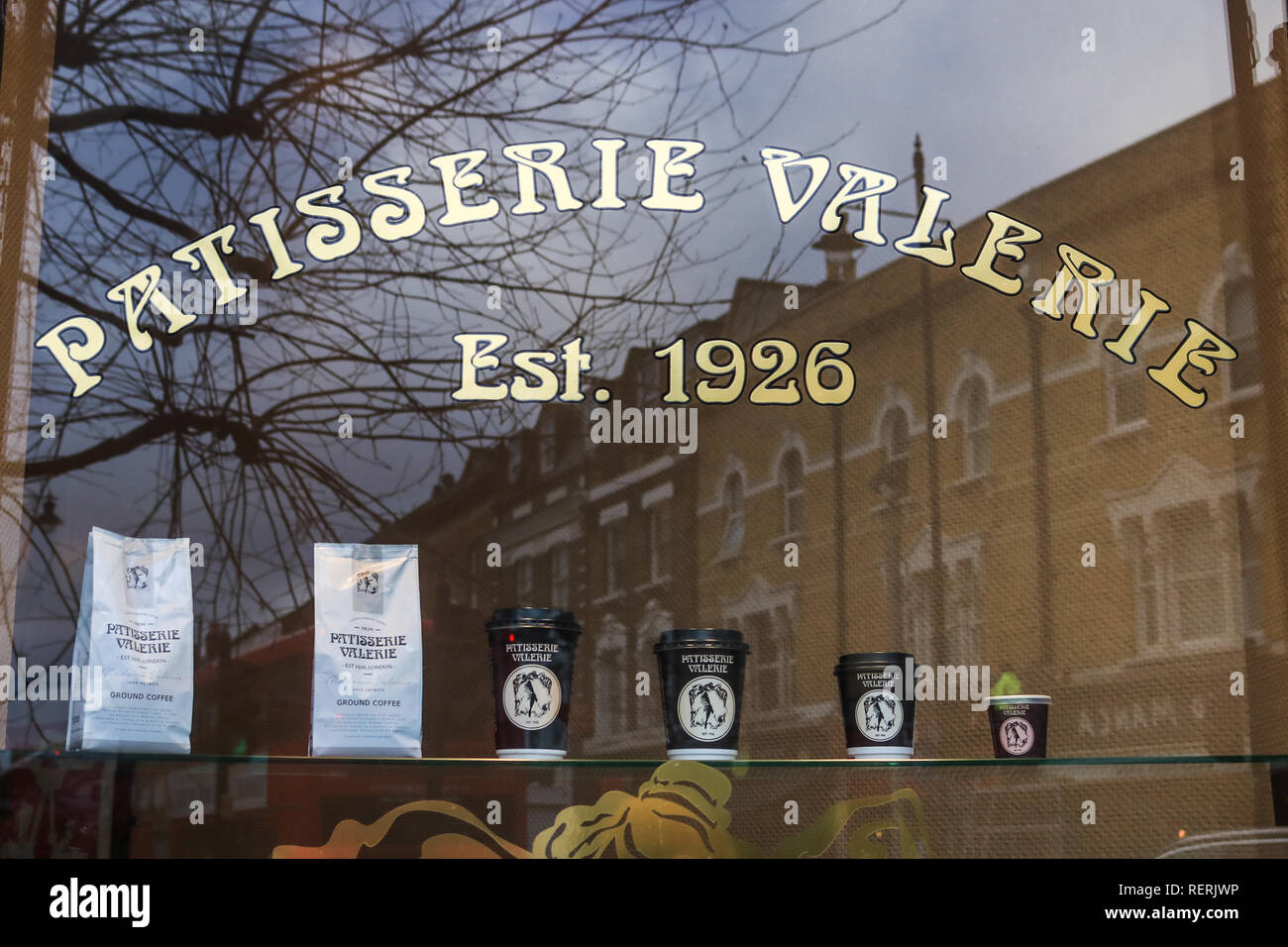 London UK. 23rd January 2019. A Patisserie Valerie chain in Wimbledon High Street. Patisserie Valerie has fallen into administration putting more than 3,000 jobs at risk as the cafe chain is plunged into crisis after a £40m black hole was discovered in its accounts Credit: amer ghazzal/Alamy Live News Stock Photo