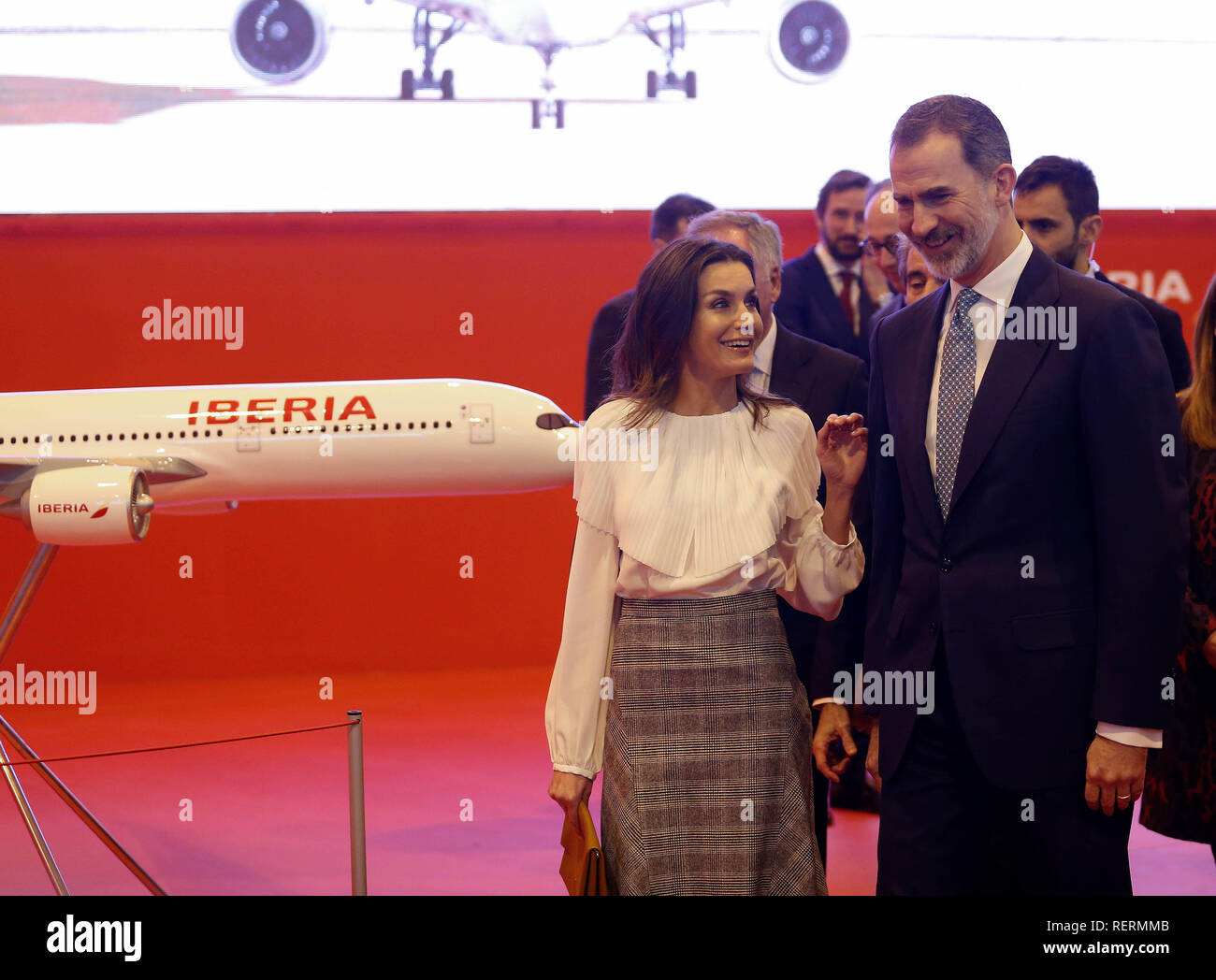 Madrid, Spain. 23rd Jan 2019. King Felipe VI and Queen Letizia of Spain inaugurate FITUR International Tourism Fair 2019 opening day at IFEMA. FITUR (International Tourism Fair) is a international meeting space for the professionals of tourism around the world. Credit: SOPA Images Limited/Alamy Live News Stock Photo