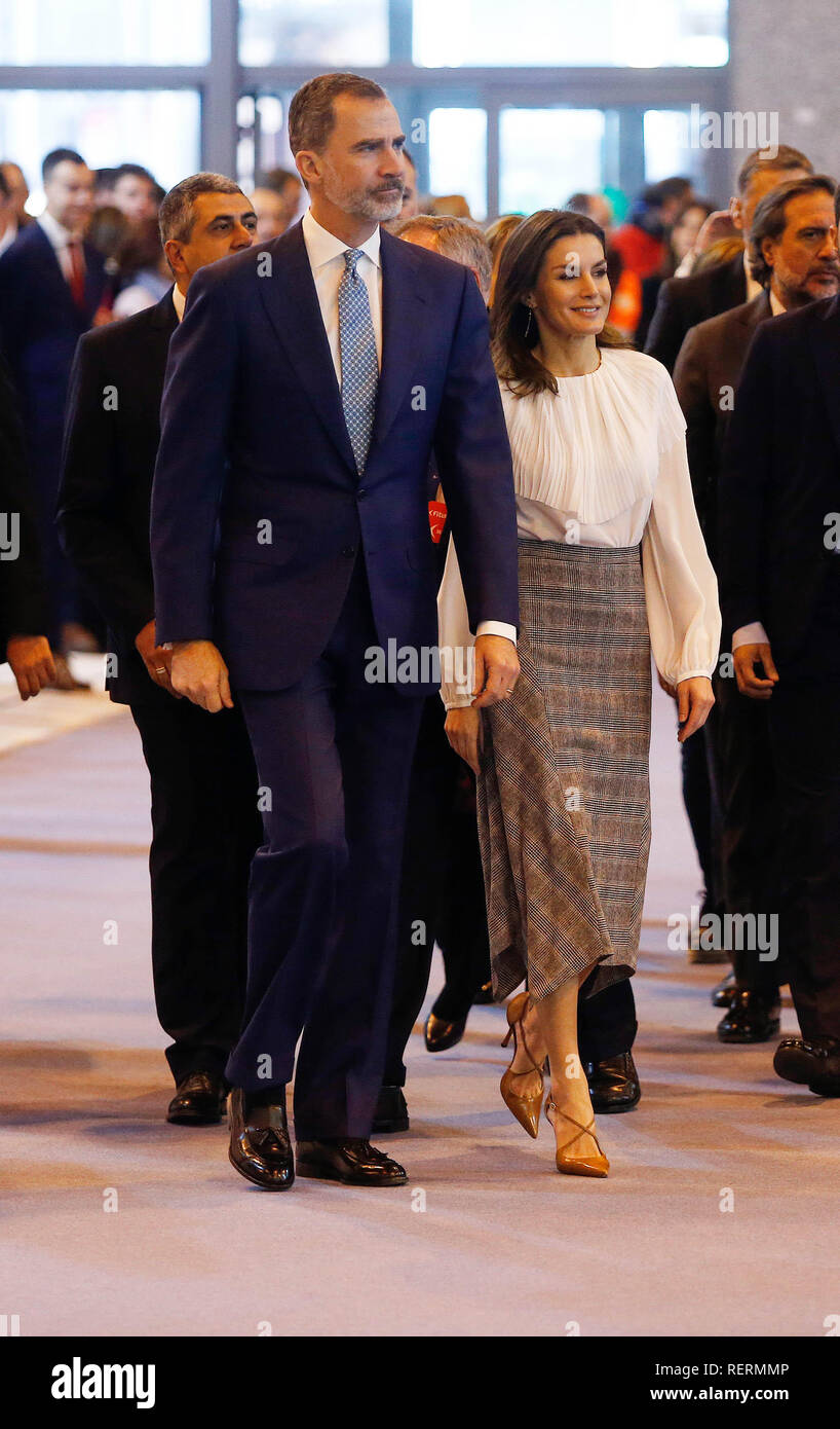 Madrid, Spain. 23rd Jan 2019. King Felipe VI and Queen Letizia of Spain inaugurate FITUR International Tourism Fair 2019 opening day at IFEMA. FITUR (International Tourism Fair) is a international meeting space for the professionals of tourism around the world. Credit: SOPA Images Limited/Alamy Live News Stock Photo