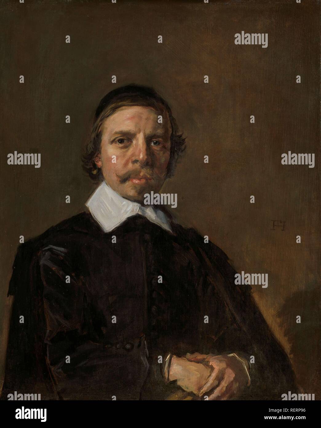 Portrait of a Man, possibly a Clergyman. Dating: c. 1657 - c. 1660. Measurements: support: h 37 cm × w 29.8 cm; d 7 cm. Museum: Rijksmuseum, Amsterdam. Author: FRANS HALS. Stock Photo
