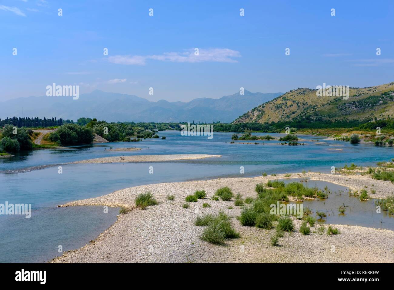 River Moraca, near Golubovci near Podgorica, Montenegro Stock Photo