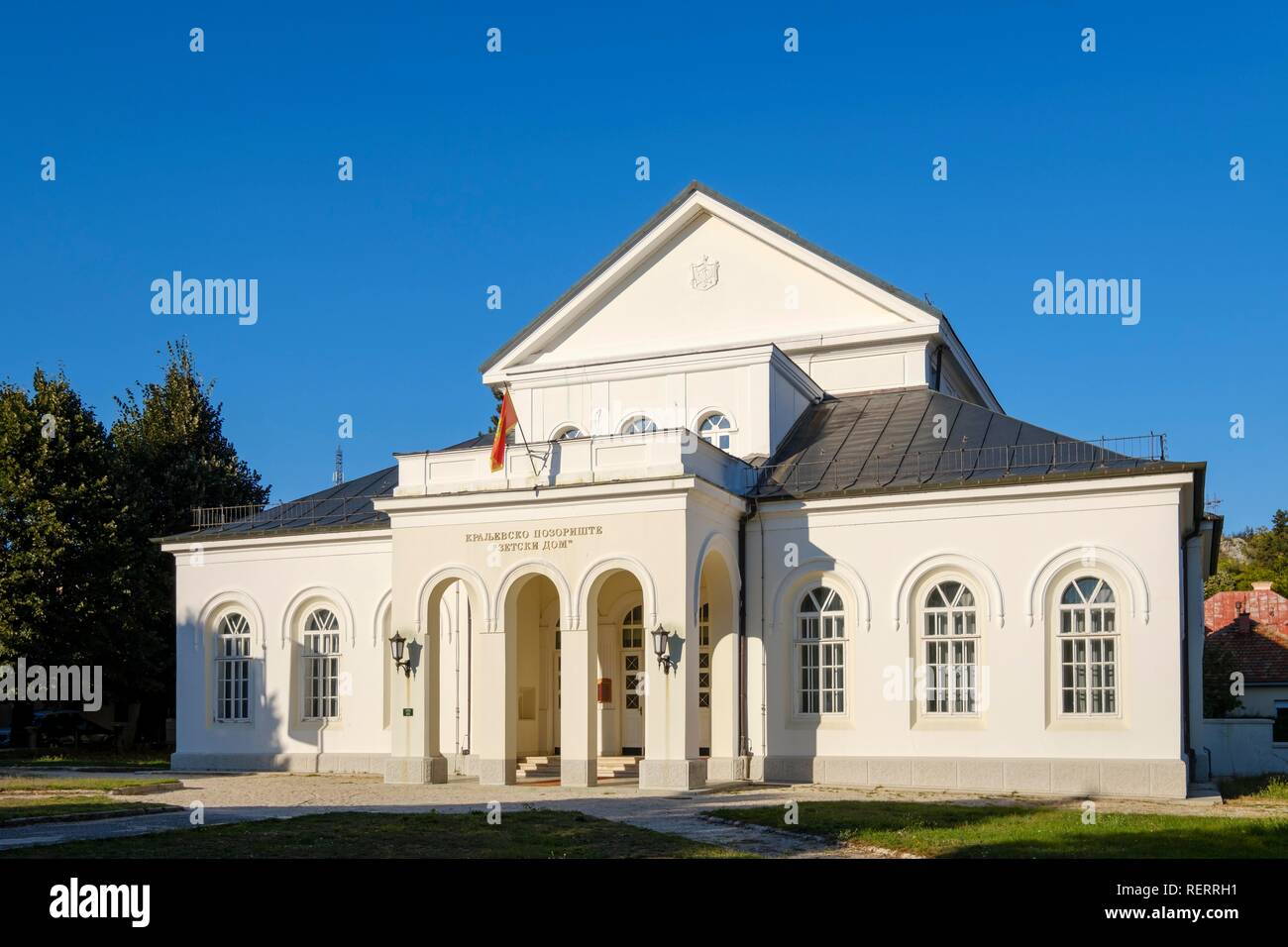 Royal Theatre Zetski Dom, Cetinje, Montenegro Stock Photo