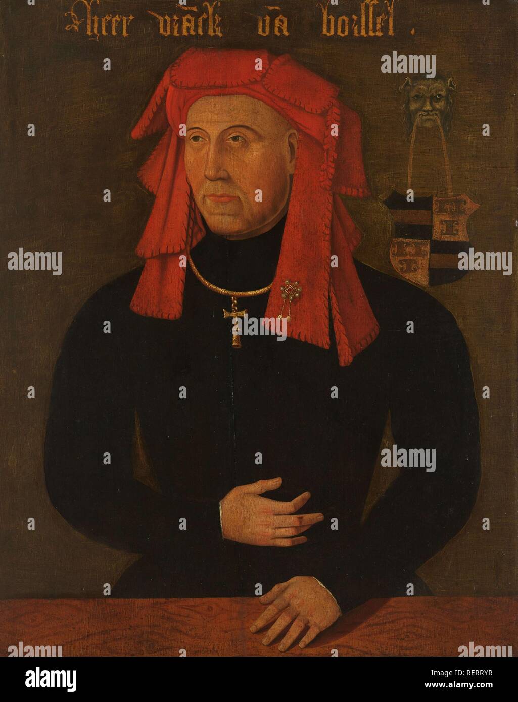 Portrait of Frank van Borselen, Lord of Sint Maartensdijk and Stadtholder of Holland, fourth Husband of Jacoba of Bavaria, Countess of Holland and Zeeland (Jacqueline, Countess of Hainaut). Dating: after c. 1480. Place: Northern Netherlands. Measurements: support: h 64 cm × w 50 cm; d 5 cm. Museum: Rijksmuseum, Amsterdam. Stock Photo
