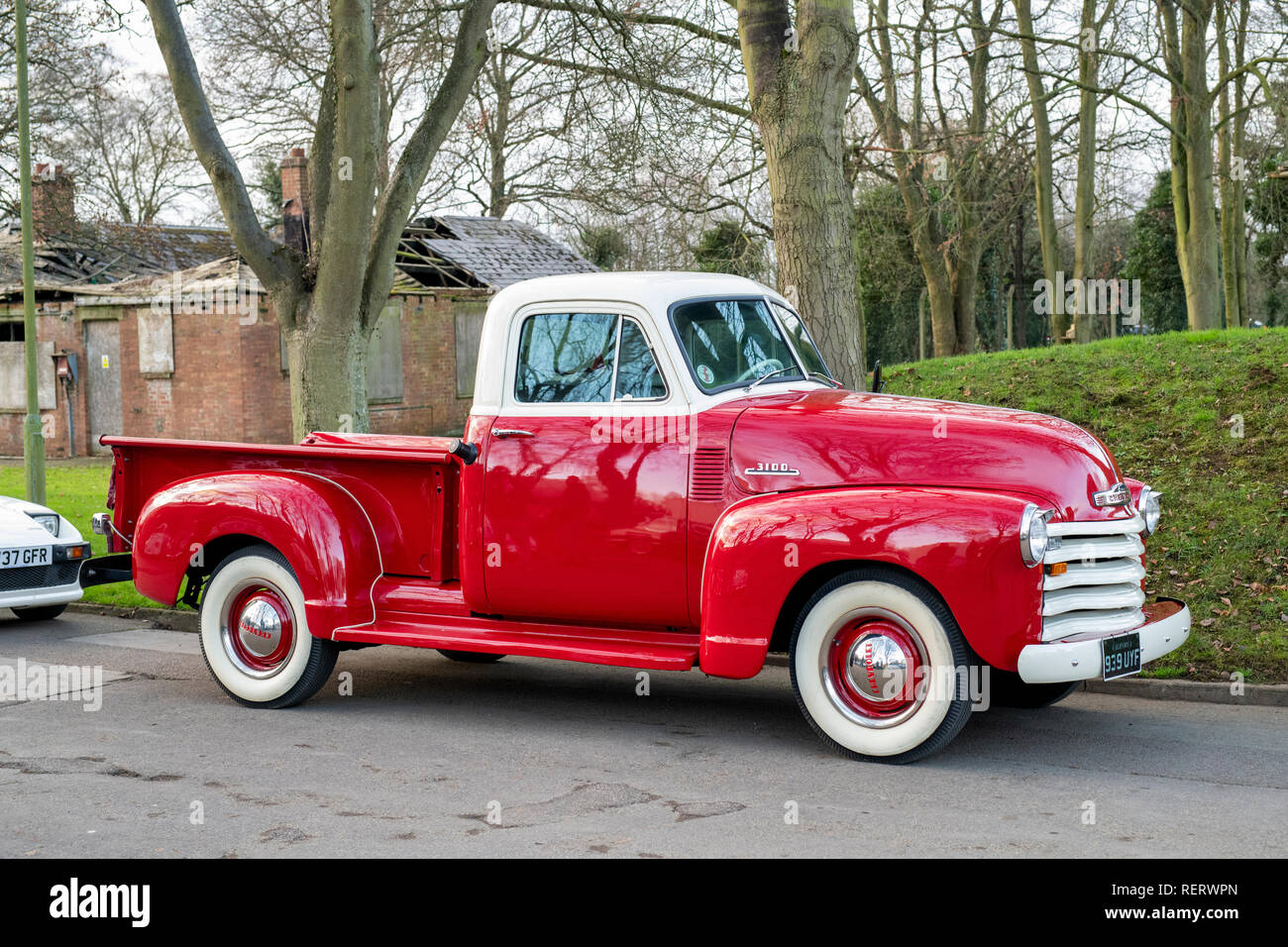 1953 Chevrolet pick up truck at Bicester Heritage Centre. Oxfordshire, England Stock Photo