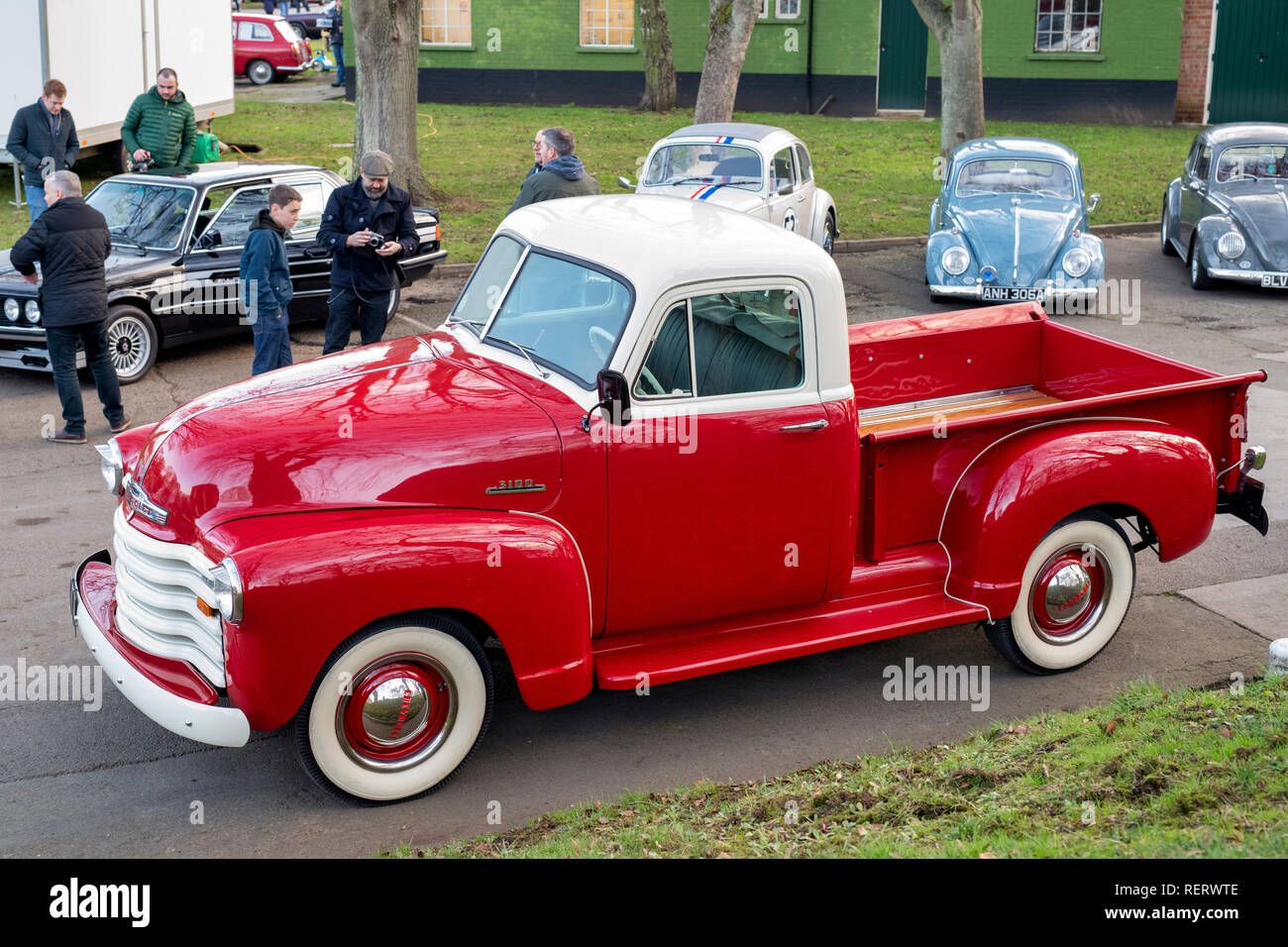 1953 Chevrolet pick up truck at Bicester Heritage Centre. Oxfordshire, England Stock Photo