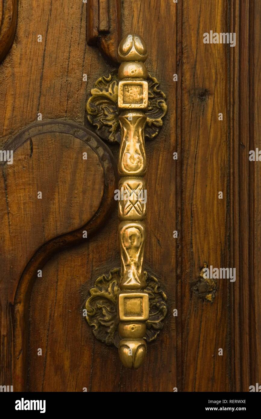 Doorknocker, historic town San Miguel de Allende, Province of Guanajuato, Mexico Stock Photo