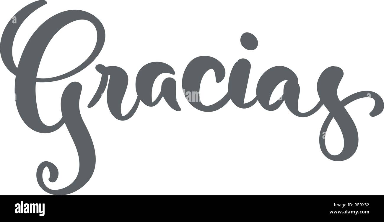 Gracias hand written lettering. Modern brush calligraphy. Thank you in