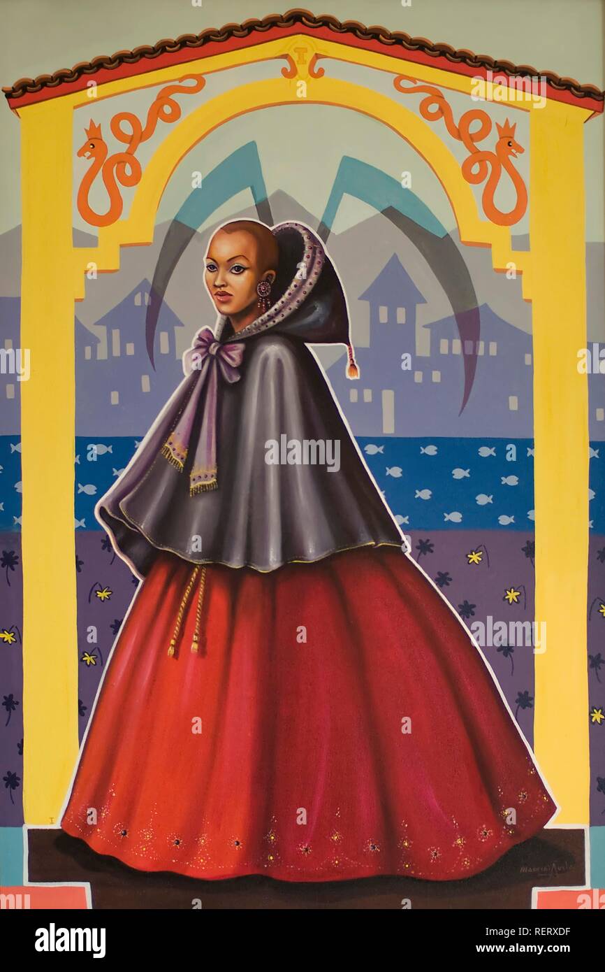 Painting of the famous slave courtesan Chica da Silva, Diamantina