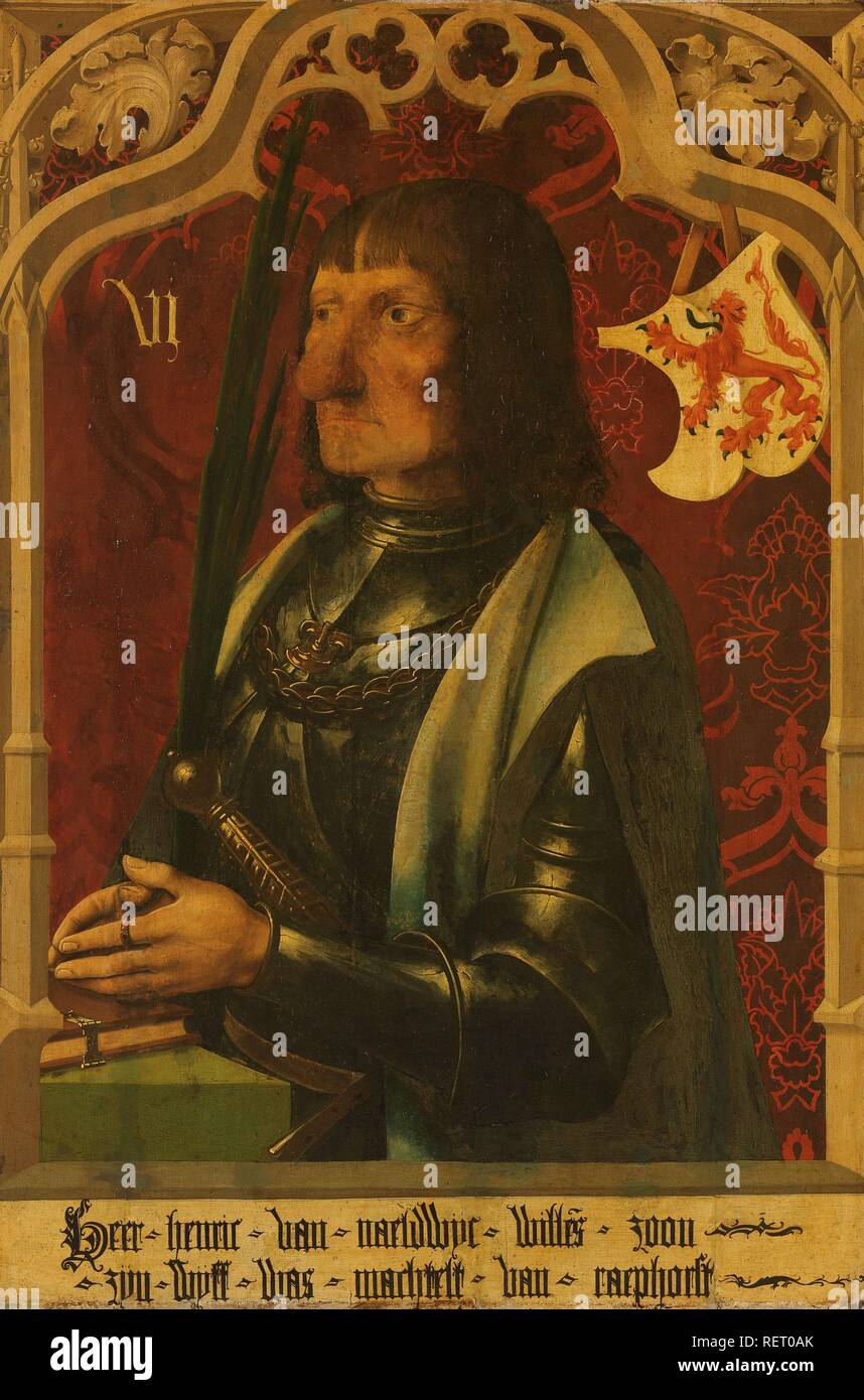 Portrait of Hendrik IV of Naaldwijk, Knight and Hereditary Marshall of Holland. Dating: c. 1500 - c. 1506. Place: Noord-Nederland. Measurements: support: h 79.9 cm × w 54.4 cm; t 2.0 cm; d 6.0 cm. Museum: Rijksmuseum, Amsterdam. Author: Master of Alkmaar (rejected attribution). Stock Photo