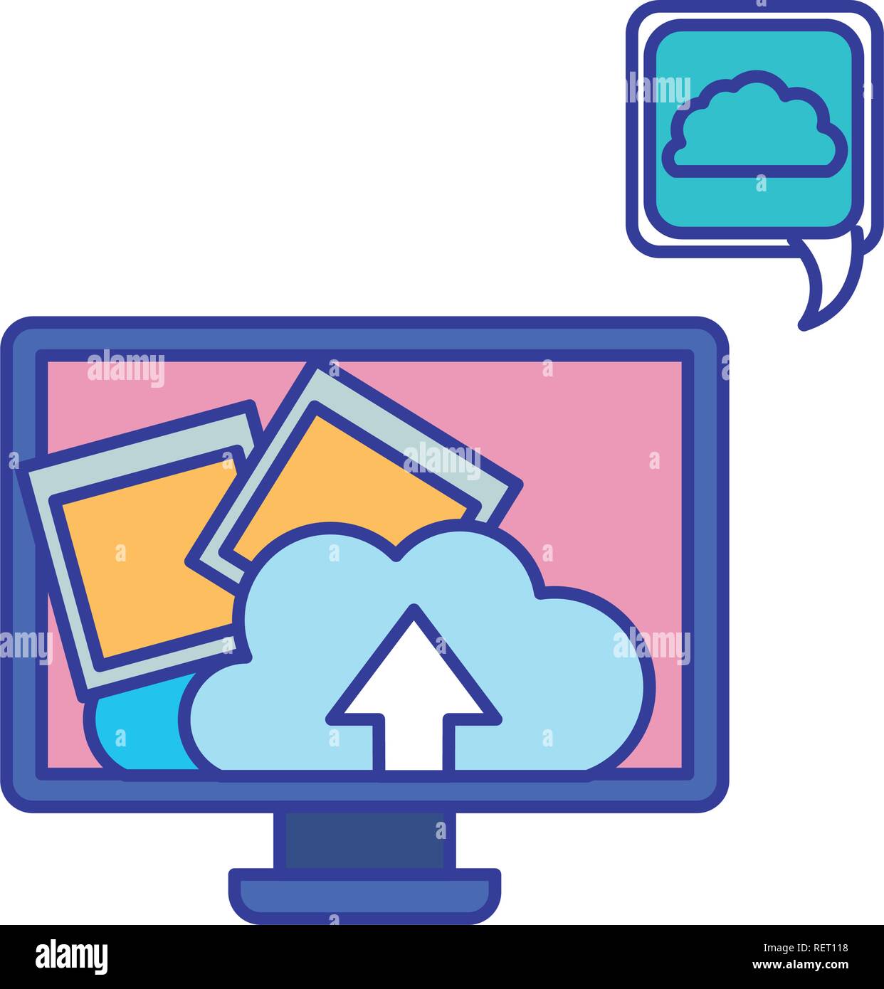 computer screen with objects isolated icon Stock Vector Image & Art - Alamy