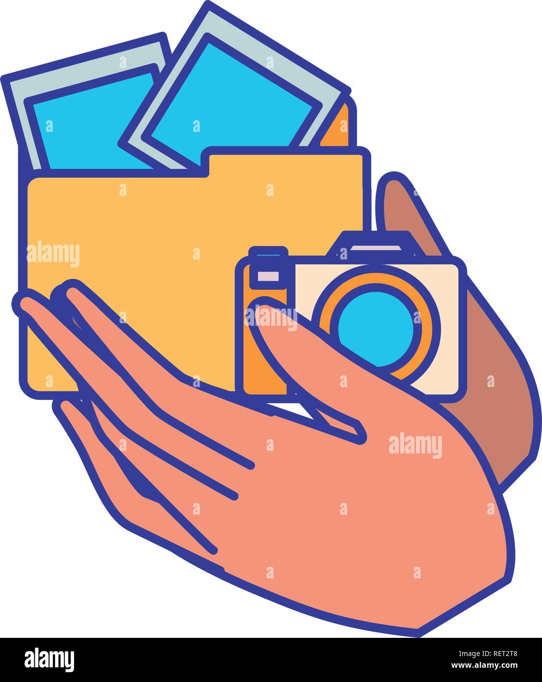 Old photo in hands Stock Vector Images - Alamy