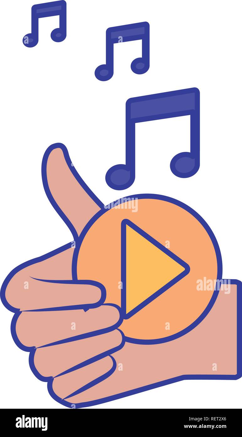 approval hands with play button isolated icon Stock Vector Image & Art ...
