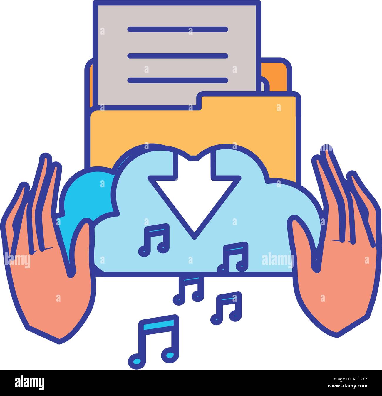 hands with folder isolated icon Stock Vector Image & Art - Alamy