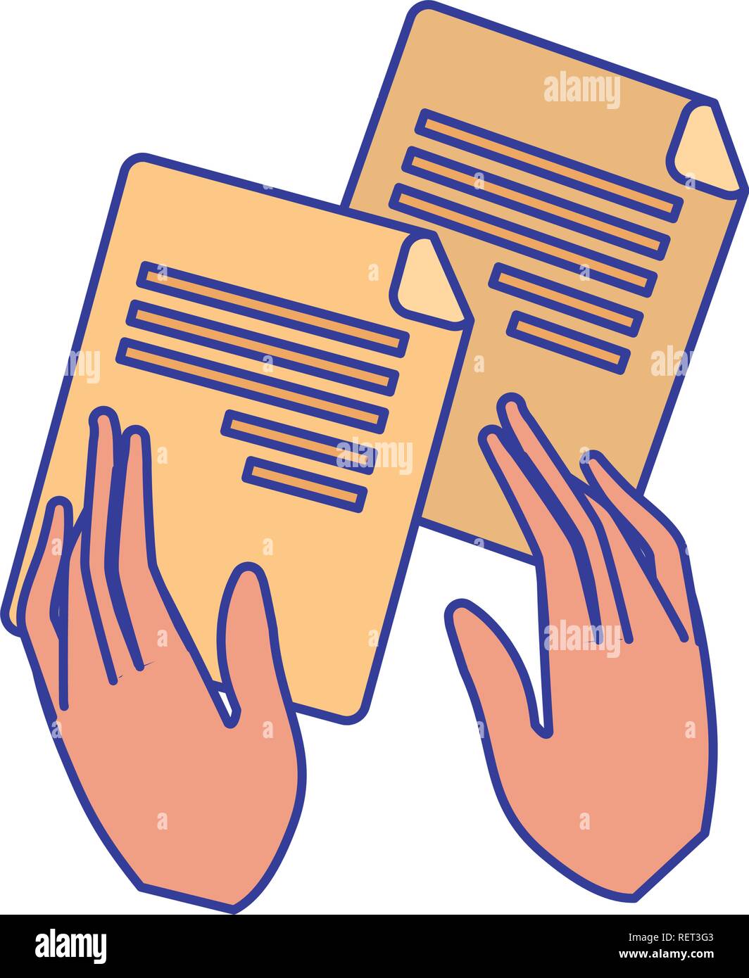 hands with files isolated icon Stock Vector Image & Art Alamy