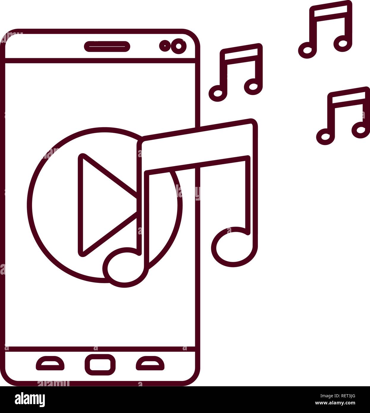 screen smartphone with play music isolated icon Stock Vector Image ...
