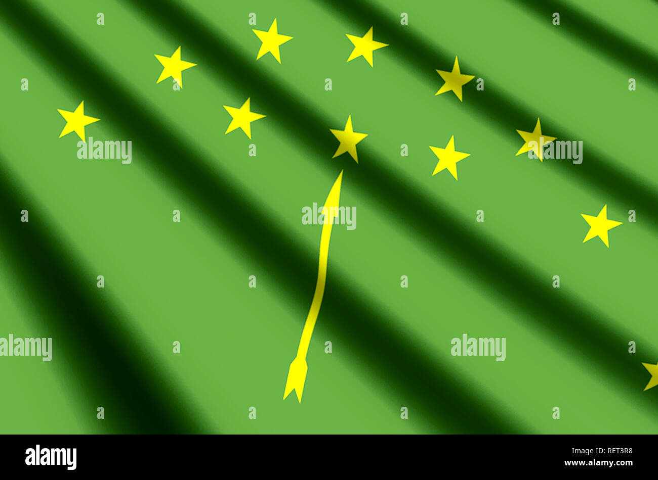 Adygea waving and closeup flag illustration. Perfect for background or texture purposes. Stock Photo