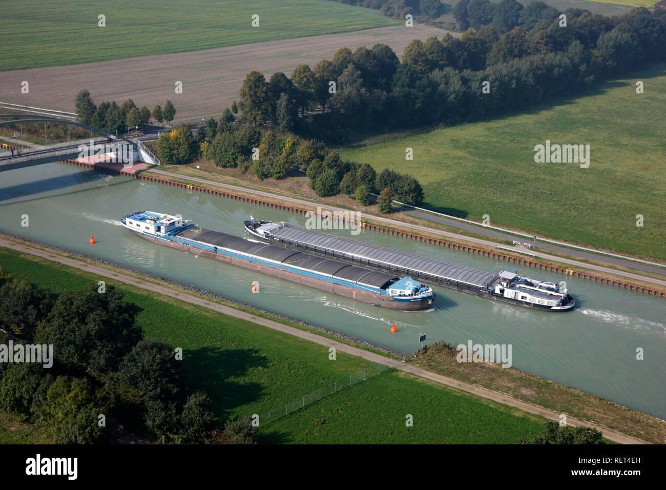 Dortmund-Ems Canal between Muenster and Greven, near Gelmer, North Rhine-Westphalia Stock Photo