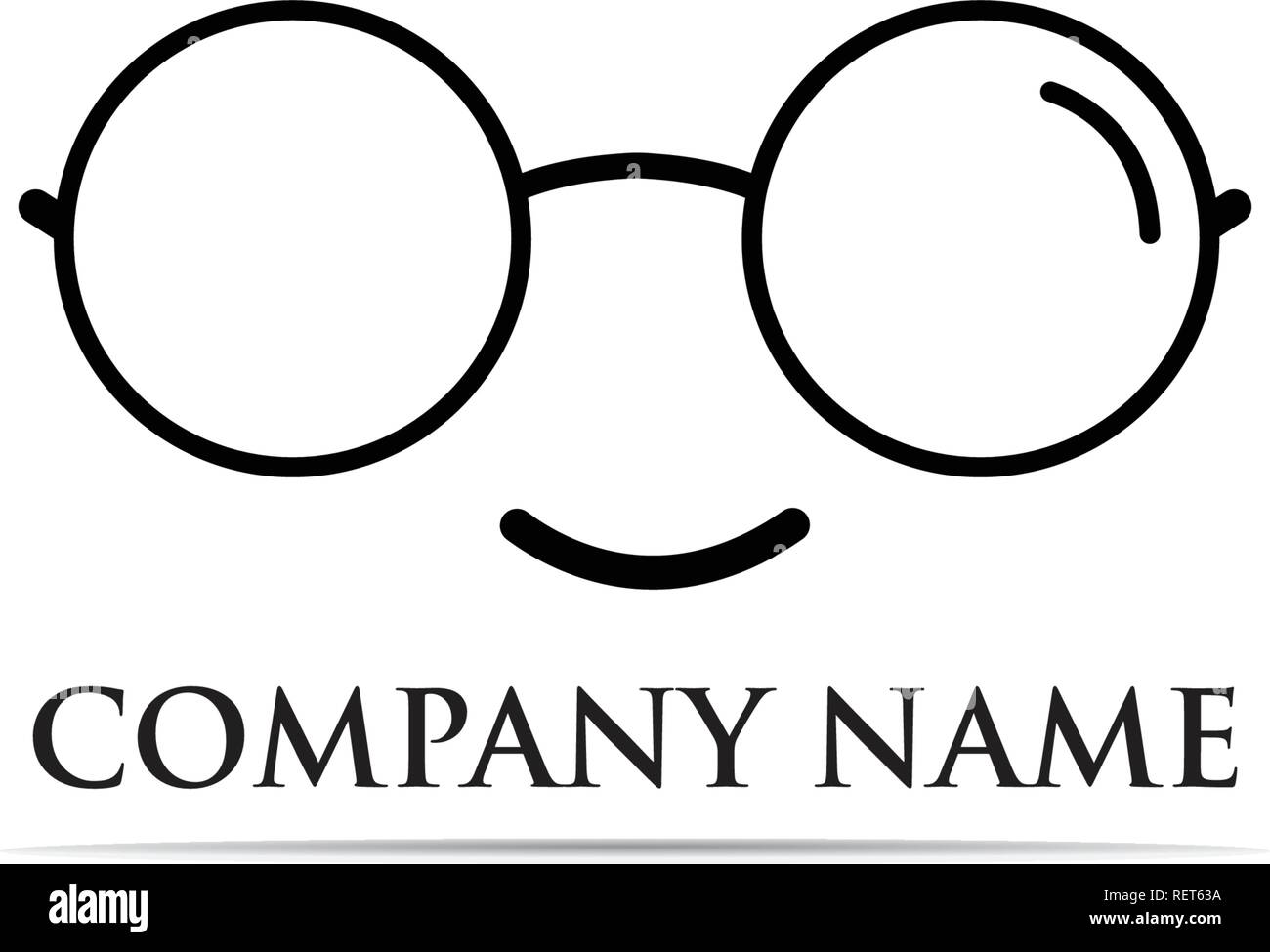 Glasses Logo Design vector illustrator Stock Vector