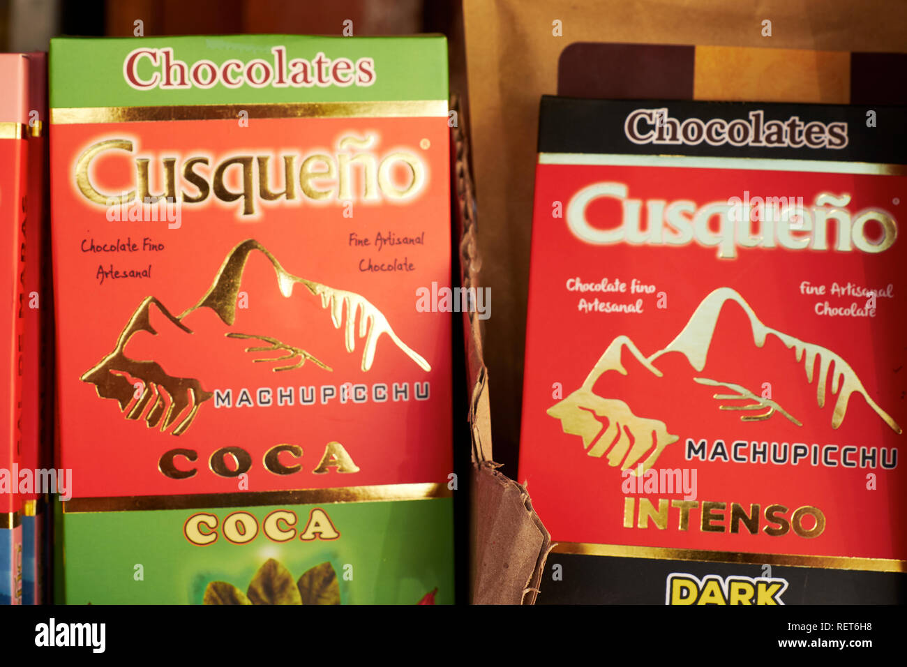 Kokain Schokolade aus Peru Stock Photo